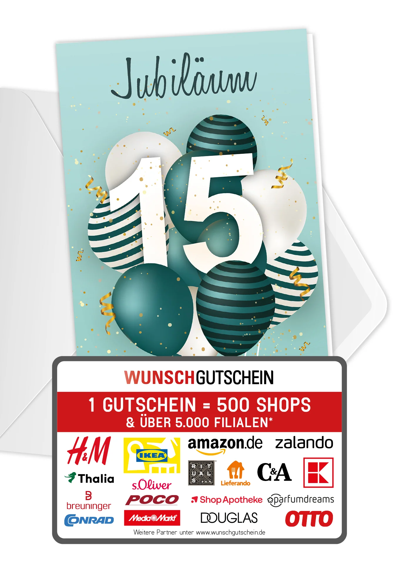 15 Jahre Jubiläum - Ballons Grün PDF