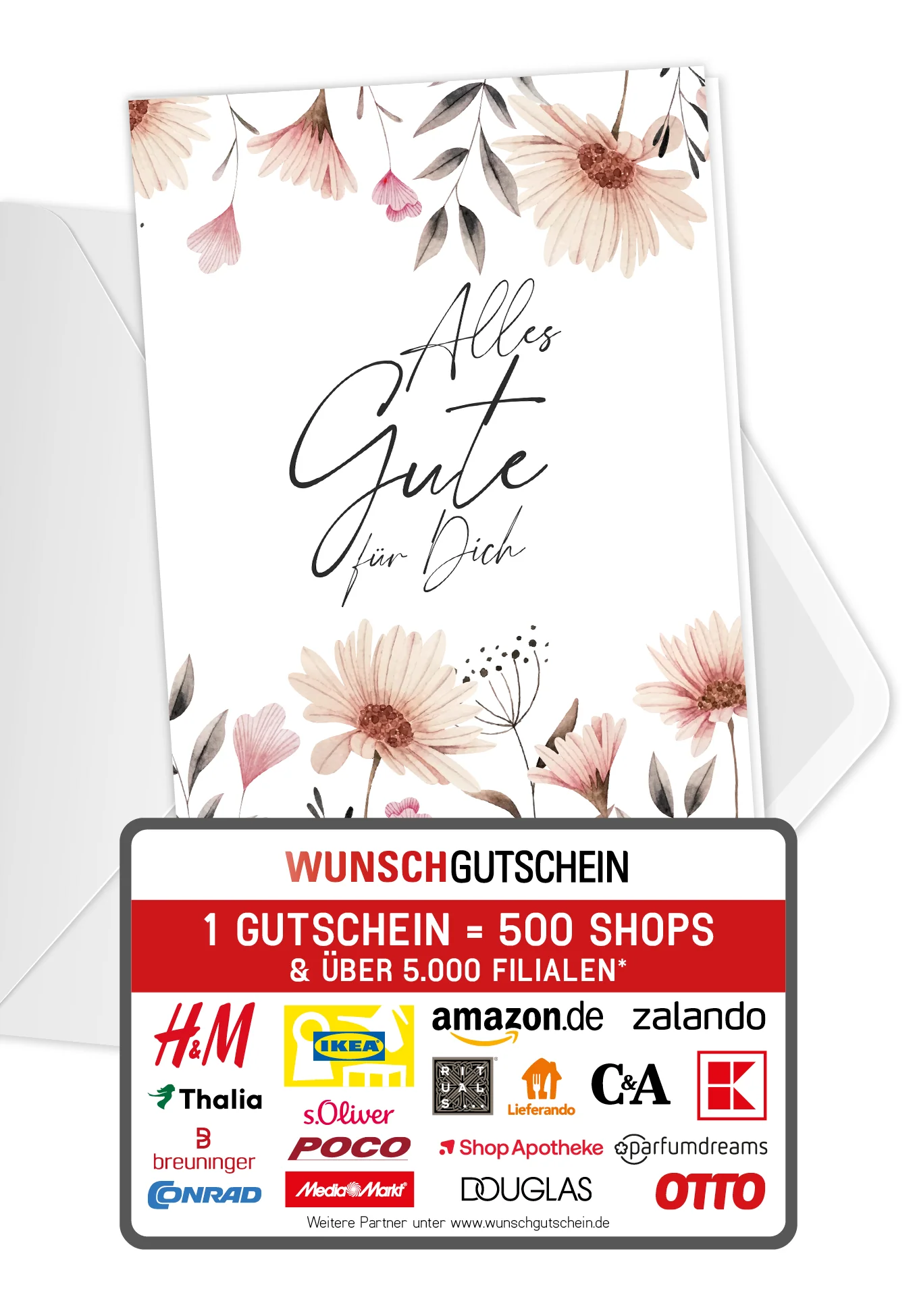 Alles Gute - Blumen weiß PDF