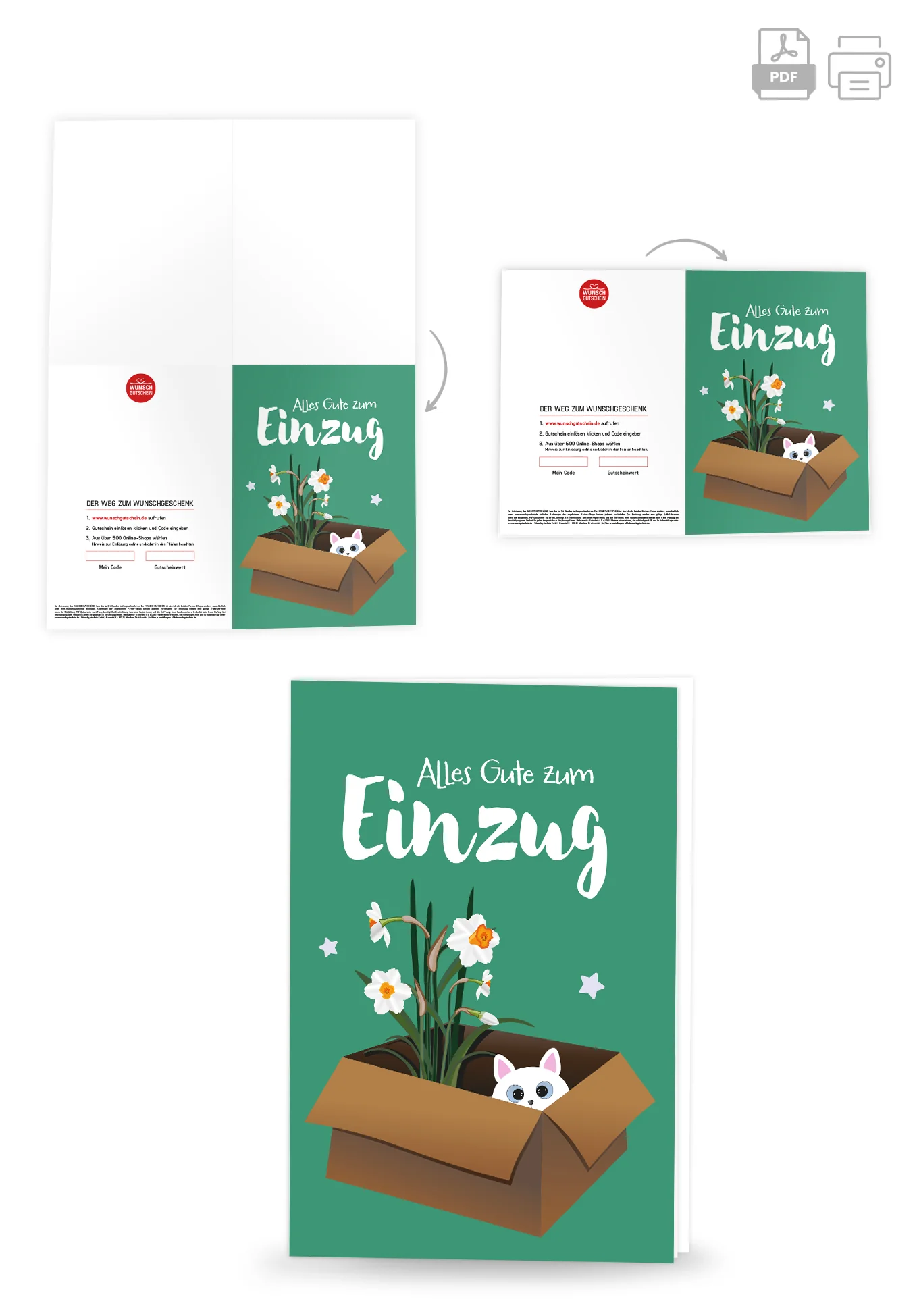 Alles Gute zum Einzug - Katze und Blume - Image 4