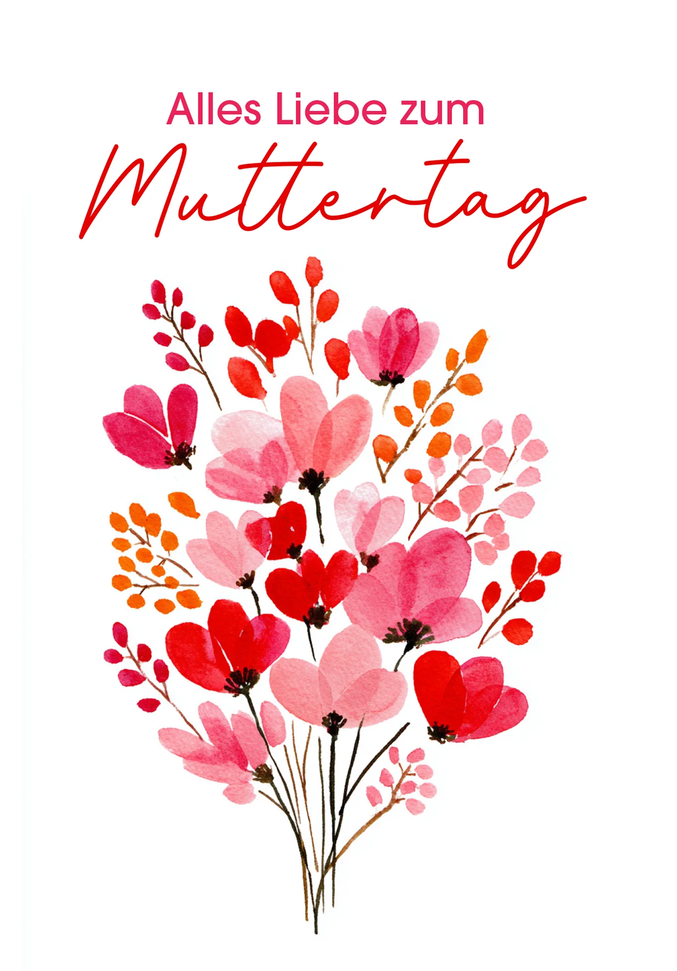 Alles Liebe zum Muttertag - Blumenstrauß Rosa Rot PDF - Image 2