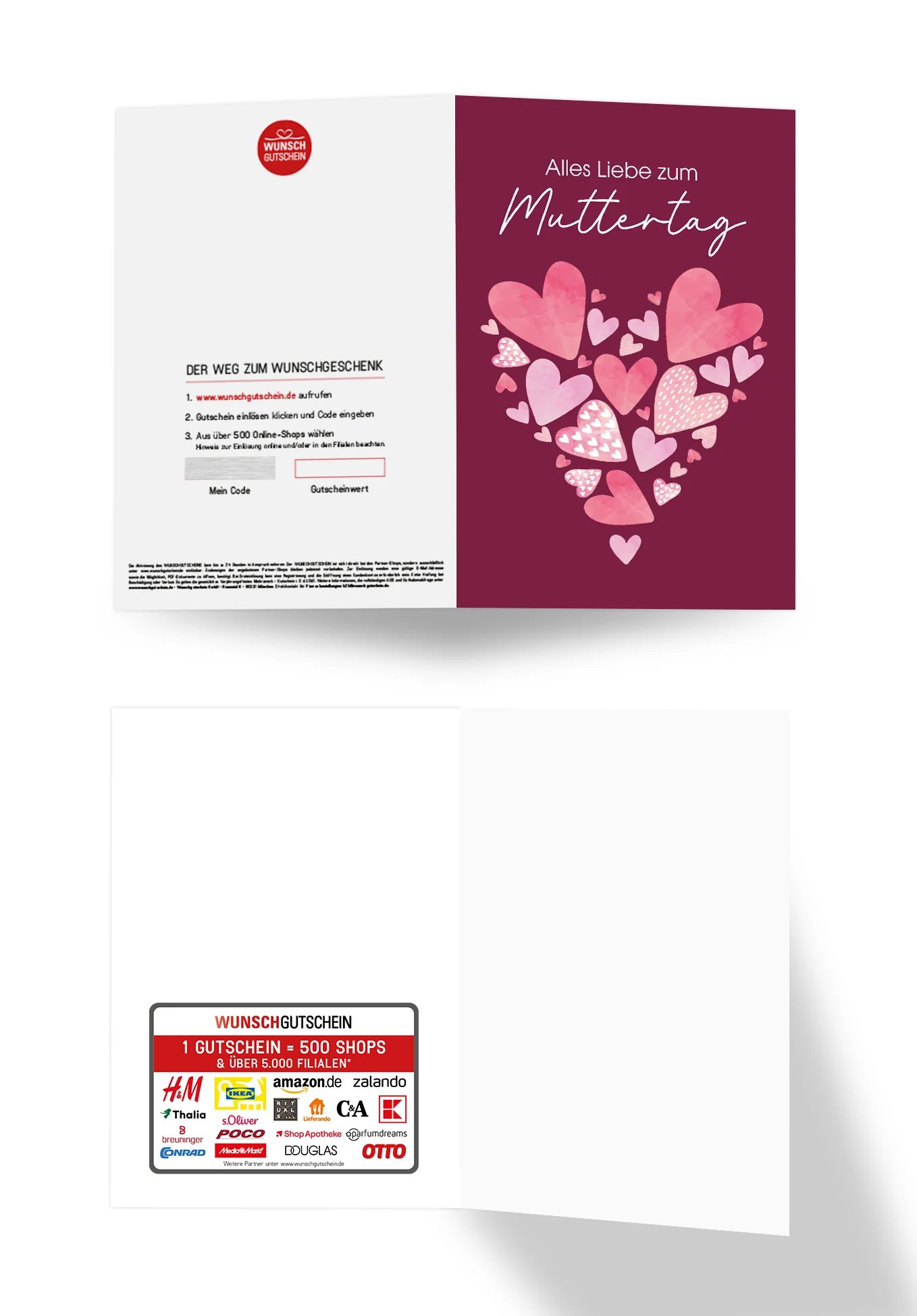 Alles Liebe zum Muttertag - Herzen Burgunderrot PDF - Image 3