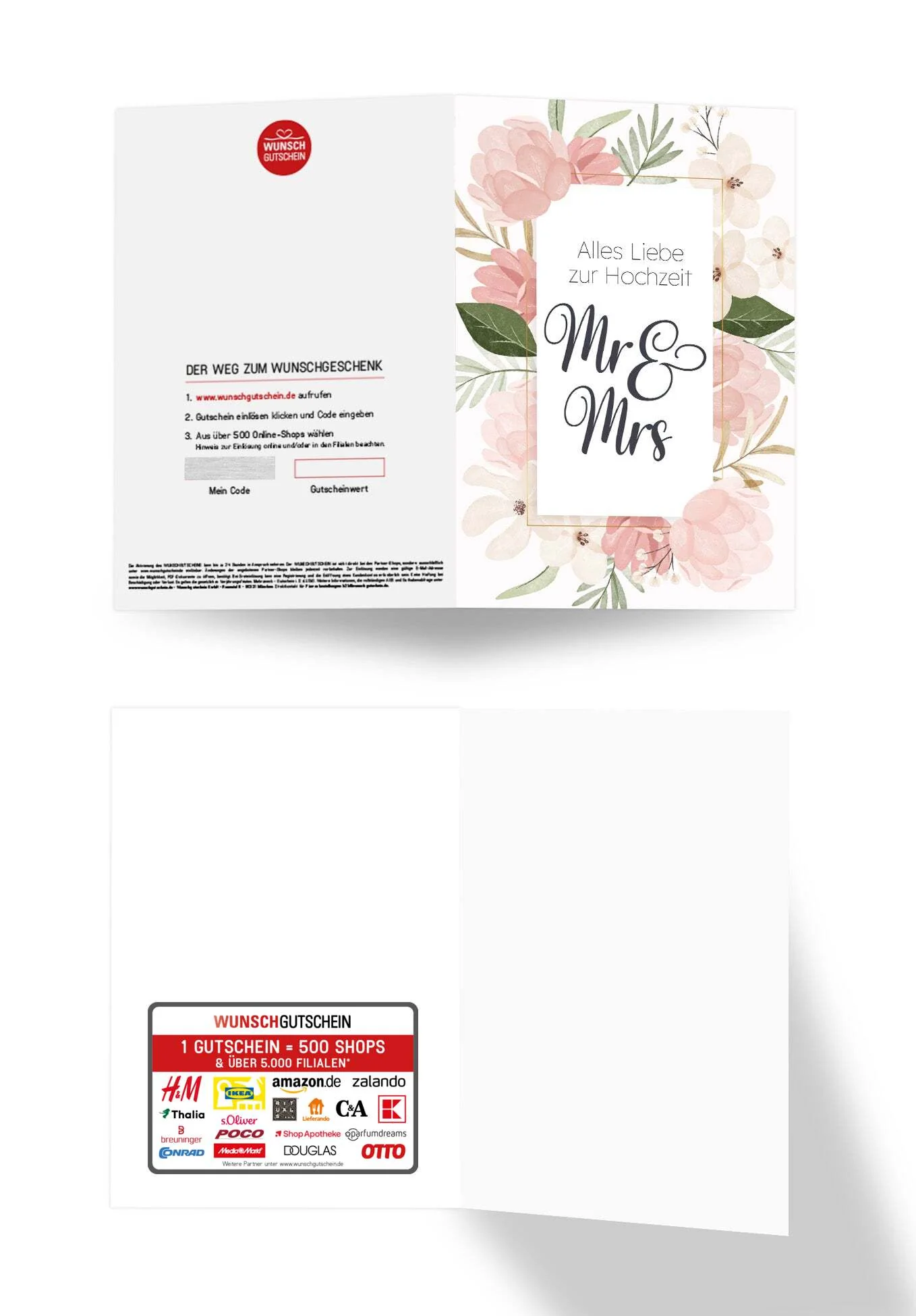 Alles Liebe zur Hochzeit Mr & Mrs - Blumen Rosa - Image 3