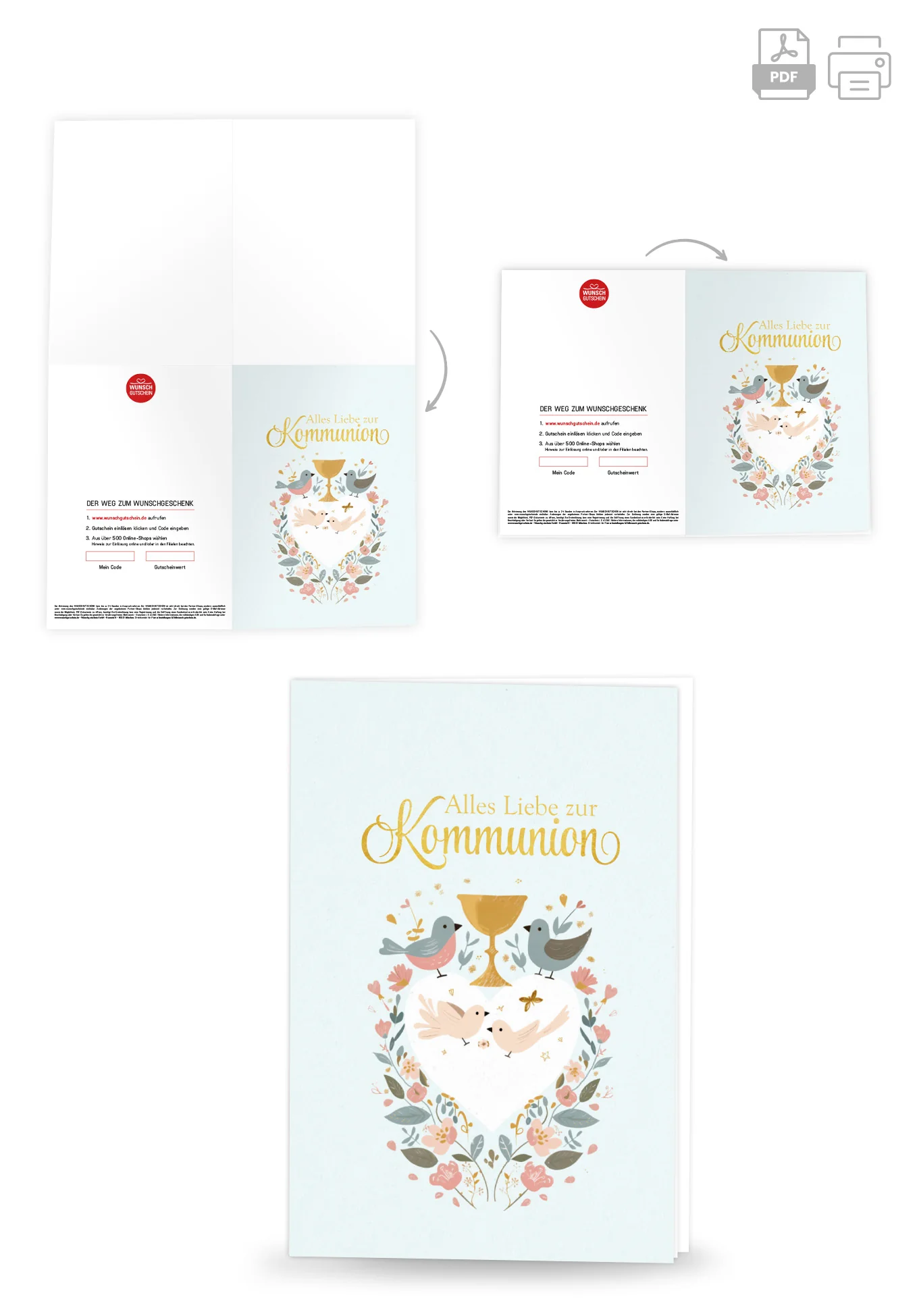 Alles Liebe zur Kommunion - Vögel Blumen PDF - Image 4