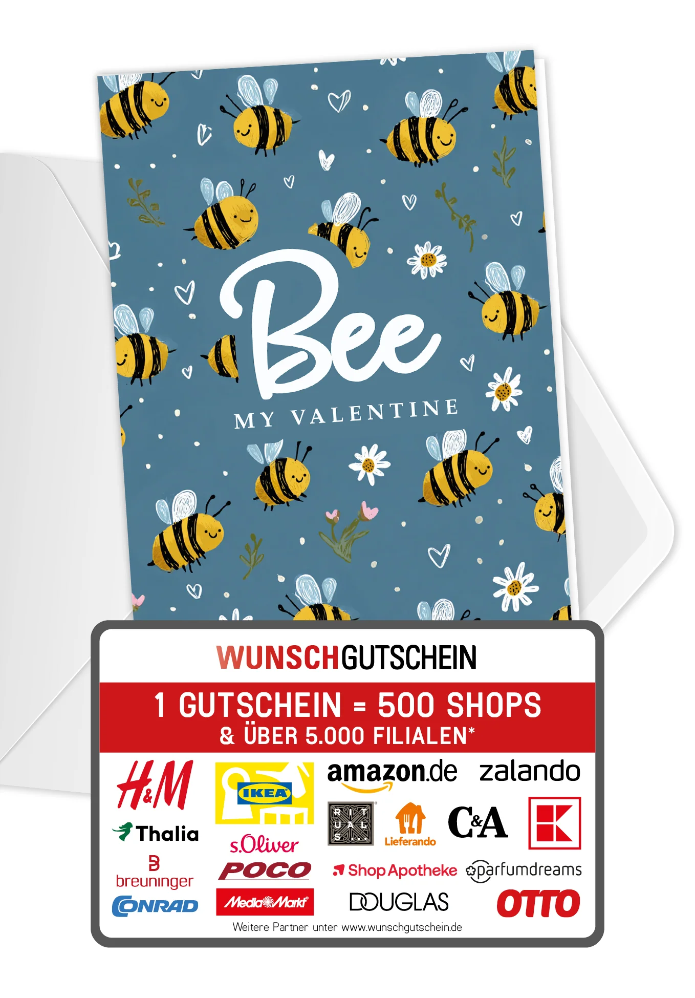 Bee my Valentine - Bienenmuster Blau PDF