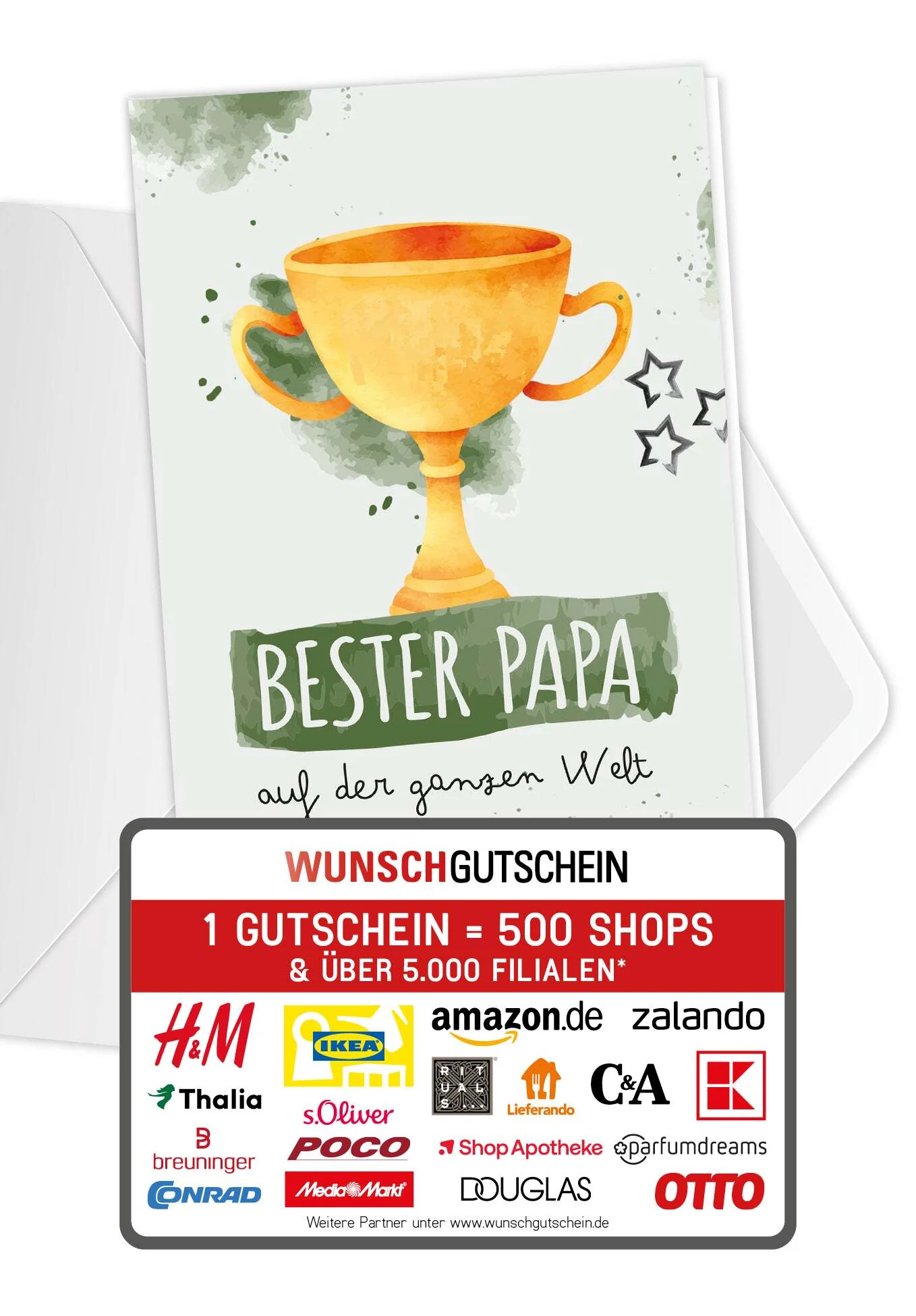 Bester Papa auf der ganzen Welt - Pokal Wasserfarbe Grün PDF