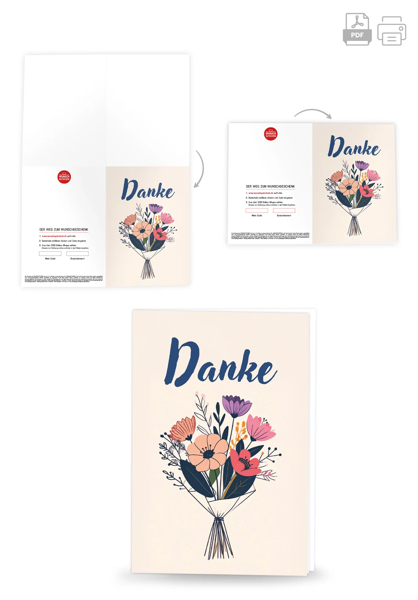 Danke - Blumenstrauß Beige PDF - Image 4