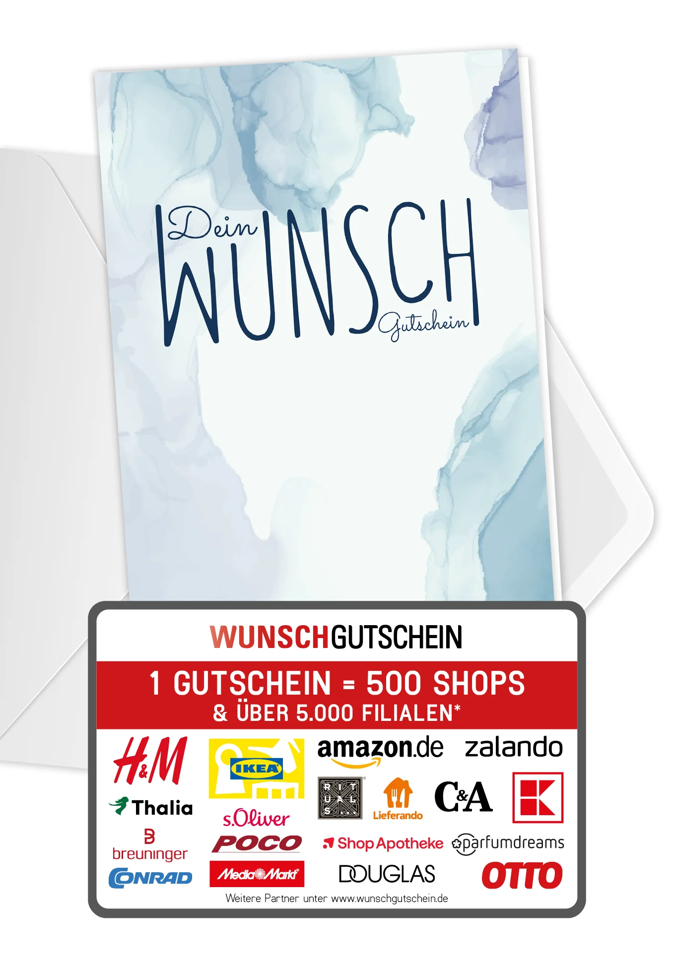 Dein Wunschgutschein - Aquarell Blau