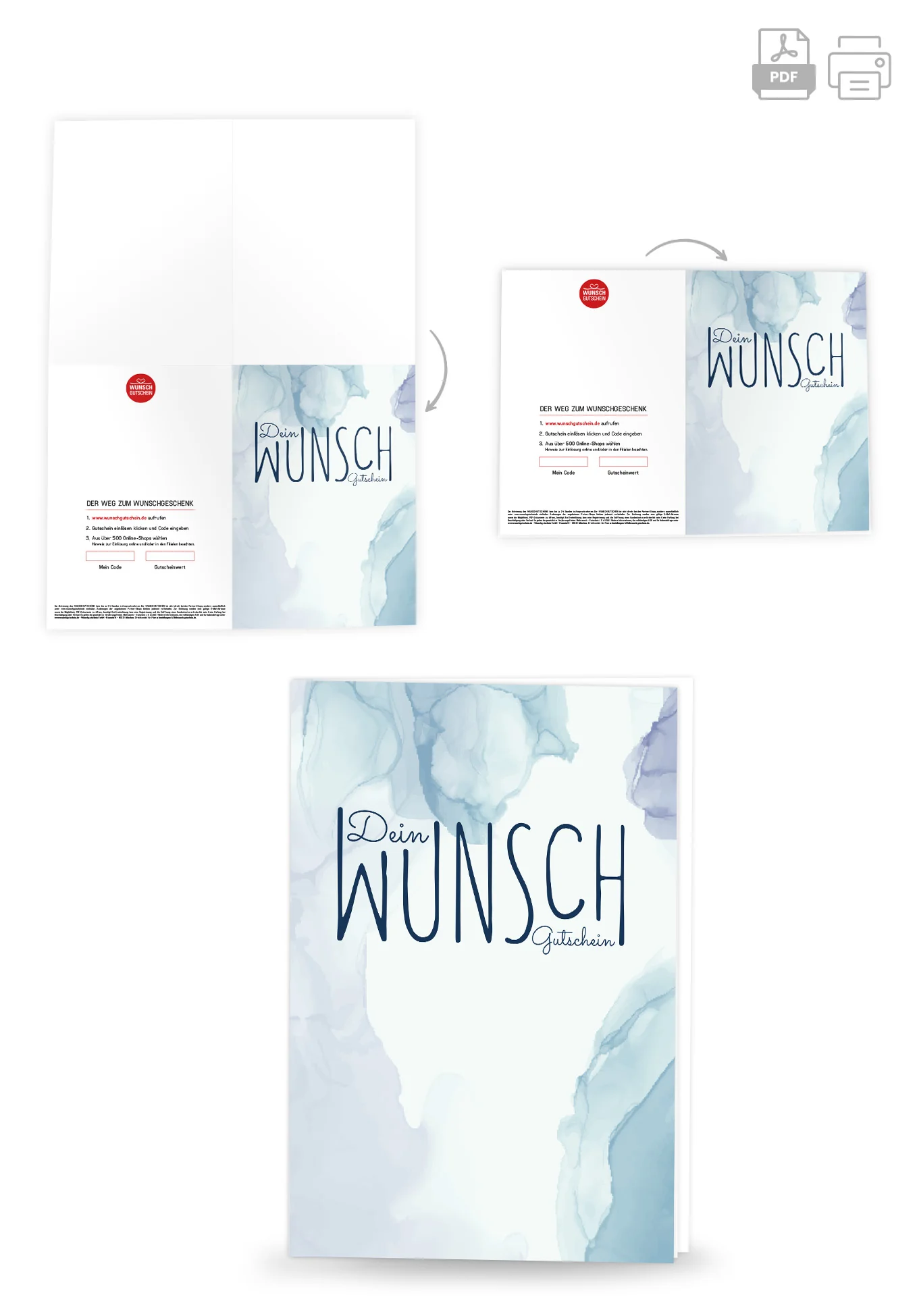 Dein Wunschgutschein - Aquarell Blau PDF - Image 4