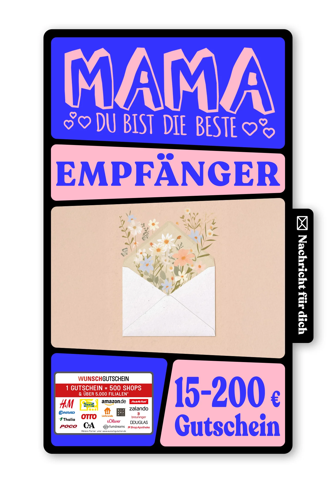 Digital - Aller beste Mama - Brief Blumen