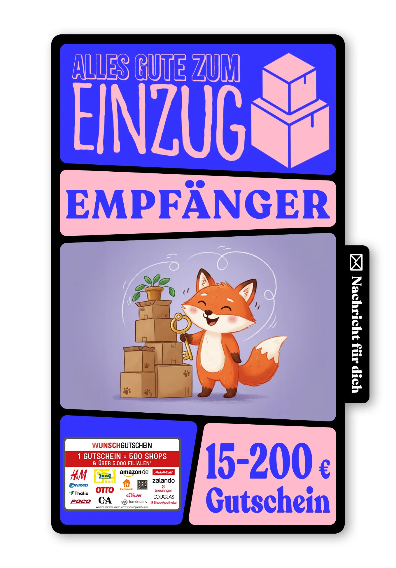 Digital - Alles Gute zum Einzug - Fuchs Lila