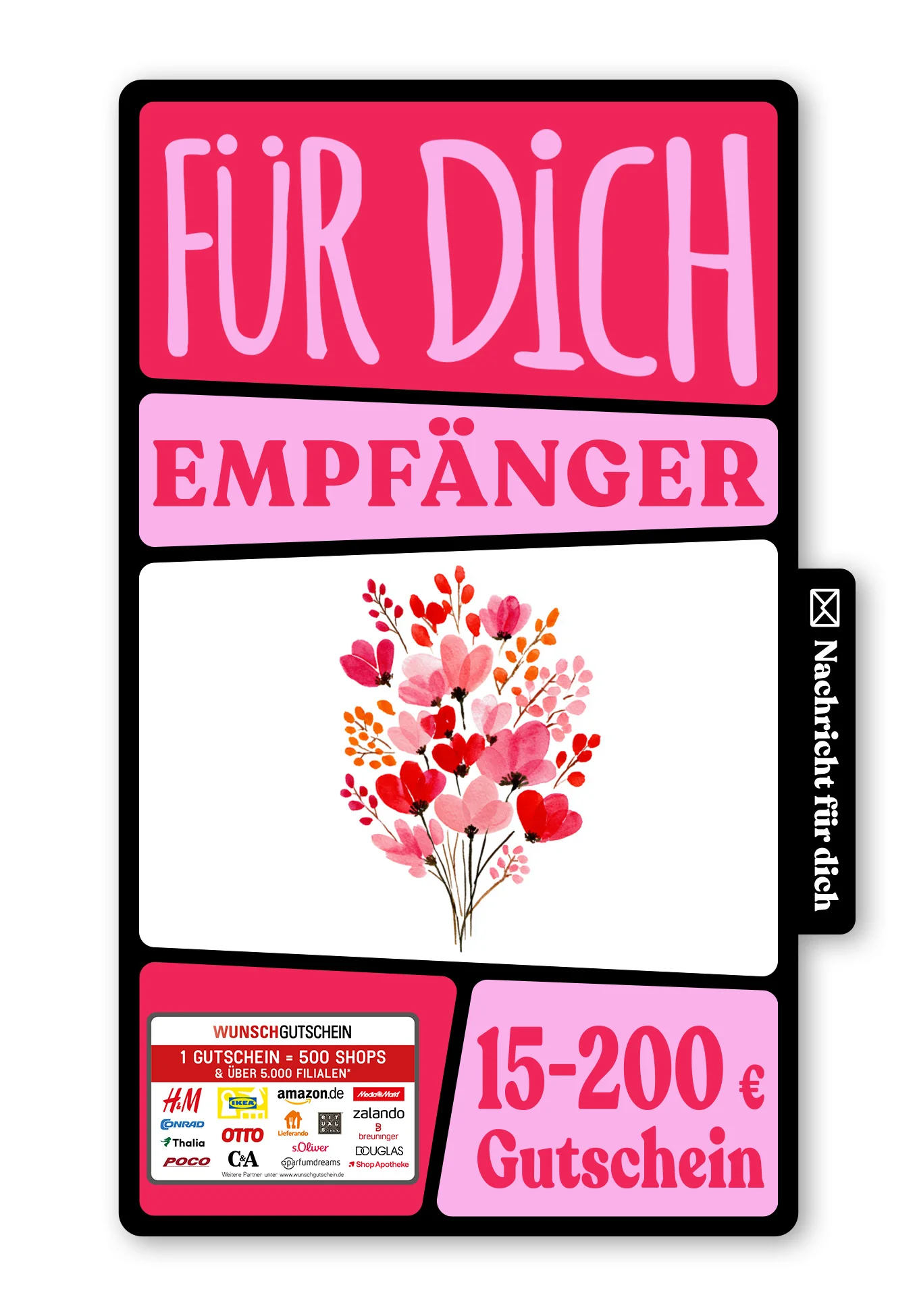 Digital - Alles Liebe zum Muttertag - Blumenstrauß Rosa Rot