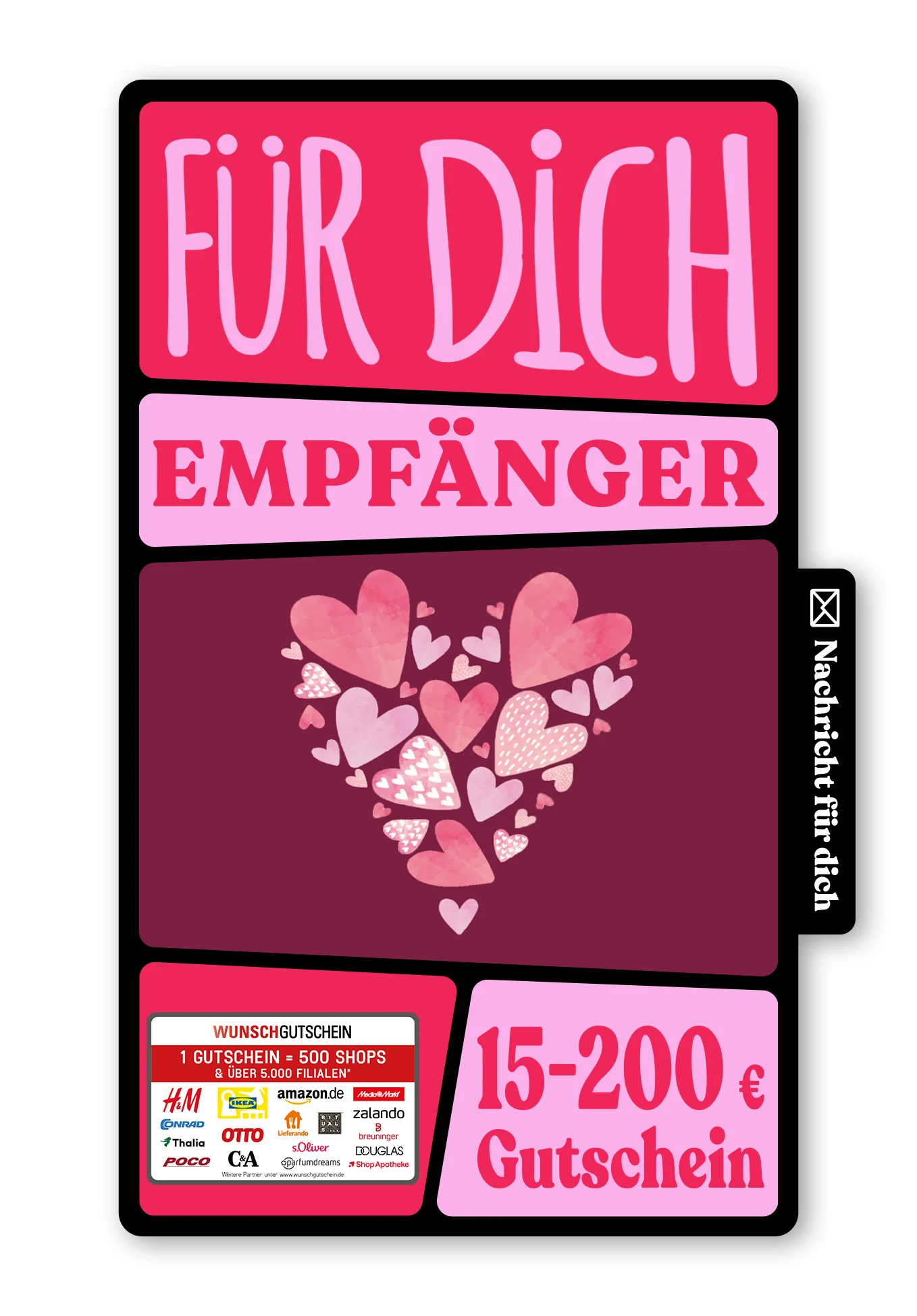 Digital - Alles Liebe zum Muttertag - Herzen Burgunderrot
