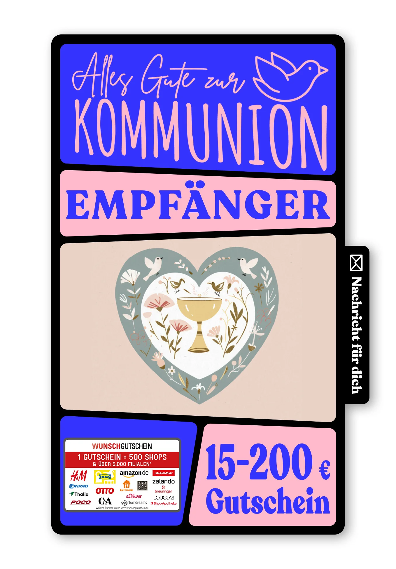 Digital - Alles Liebe zur Kommunion - Herz Vögel