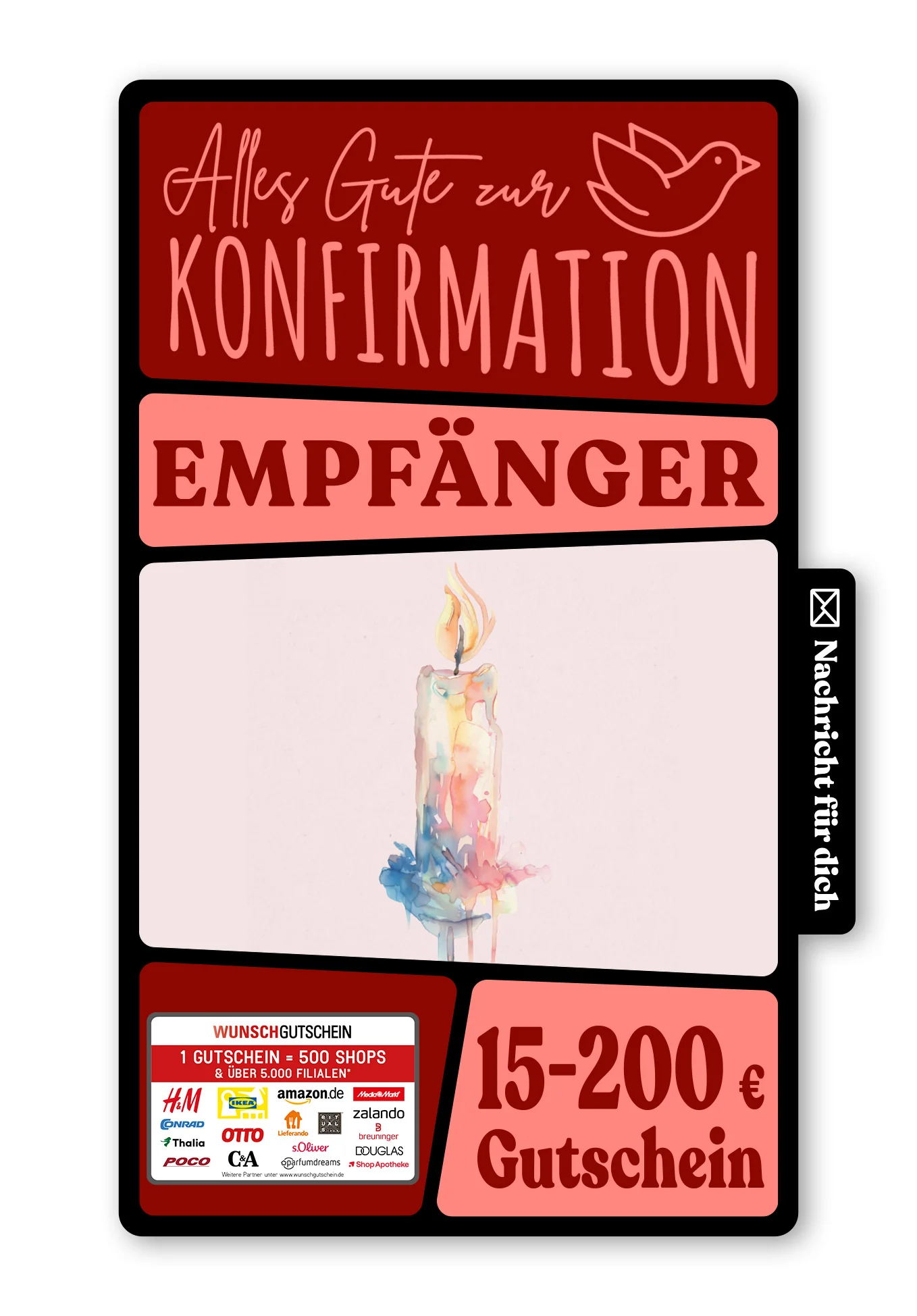 Digital - Alles Liebe zur Kommunion - Kerze Aquarell