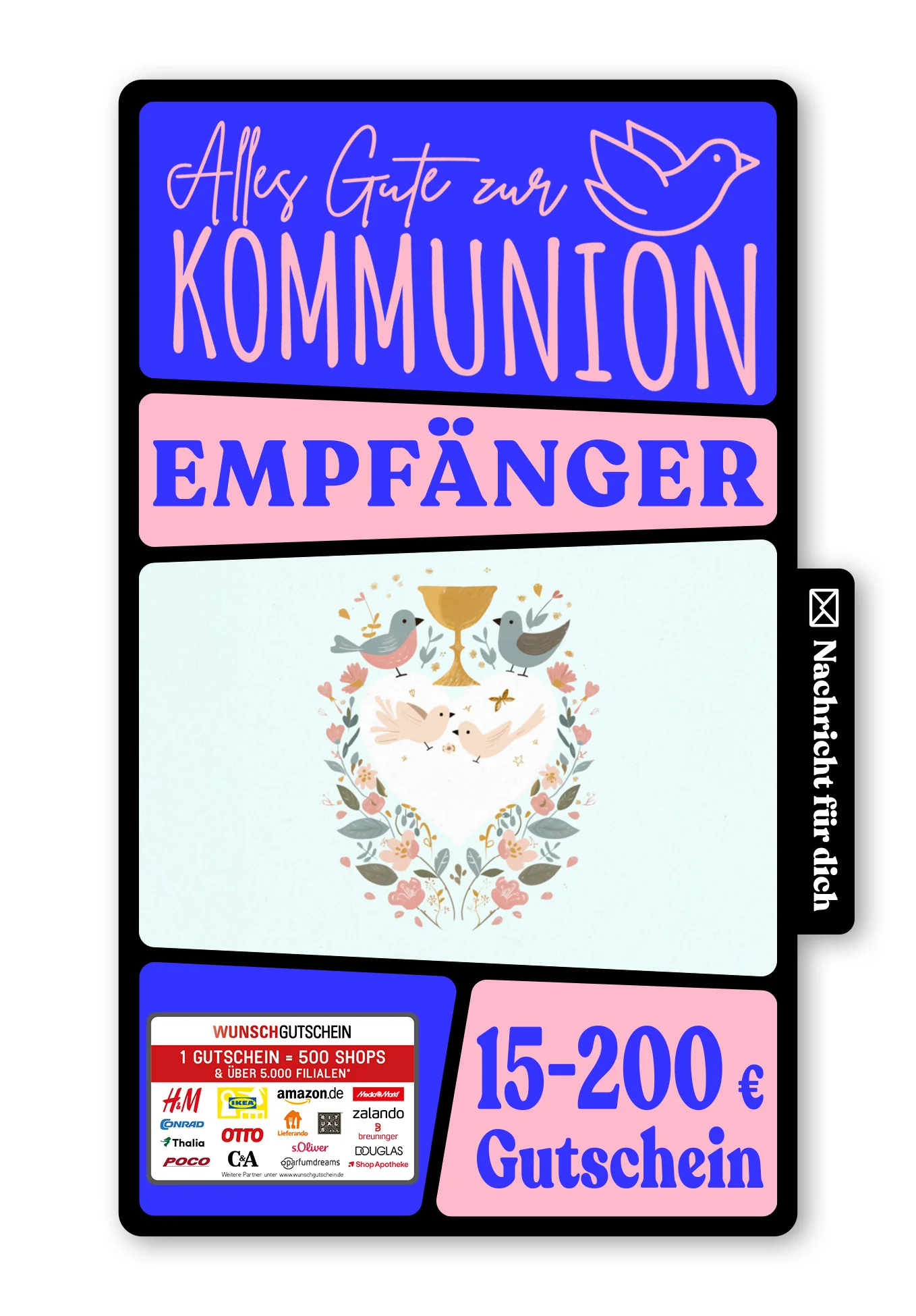 Digital - Alles Liebe zur Kommunion - Vögel Blumen