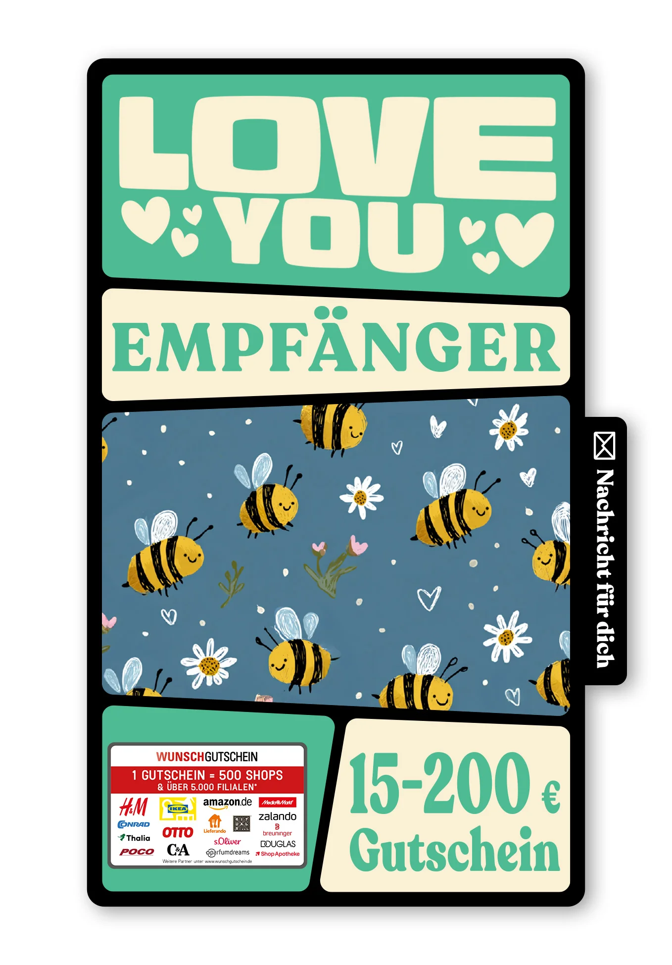 Digital - Bee my Valentine - Bienenmuster Blau