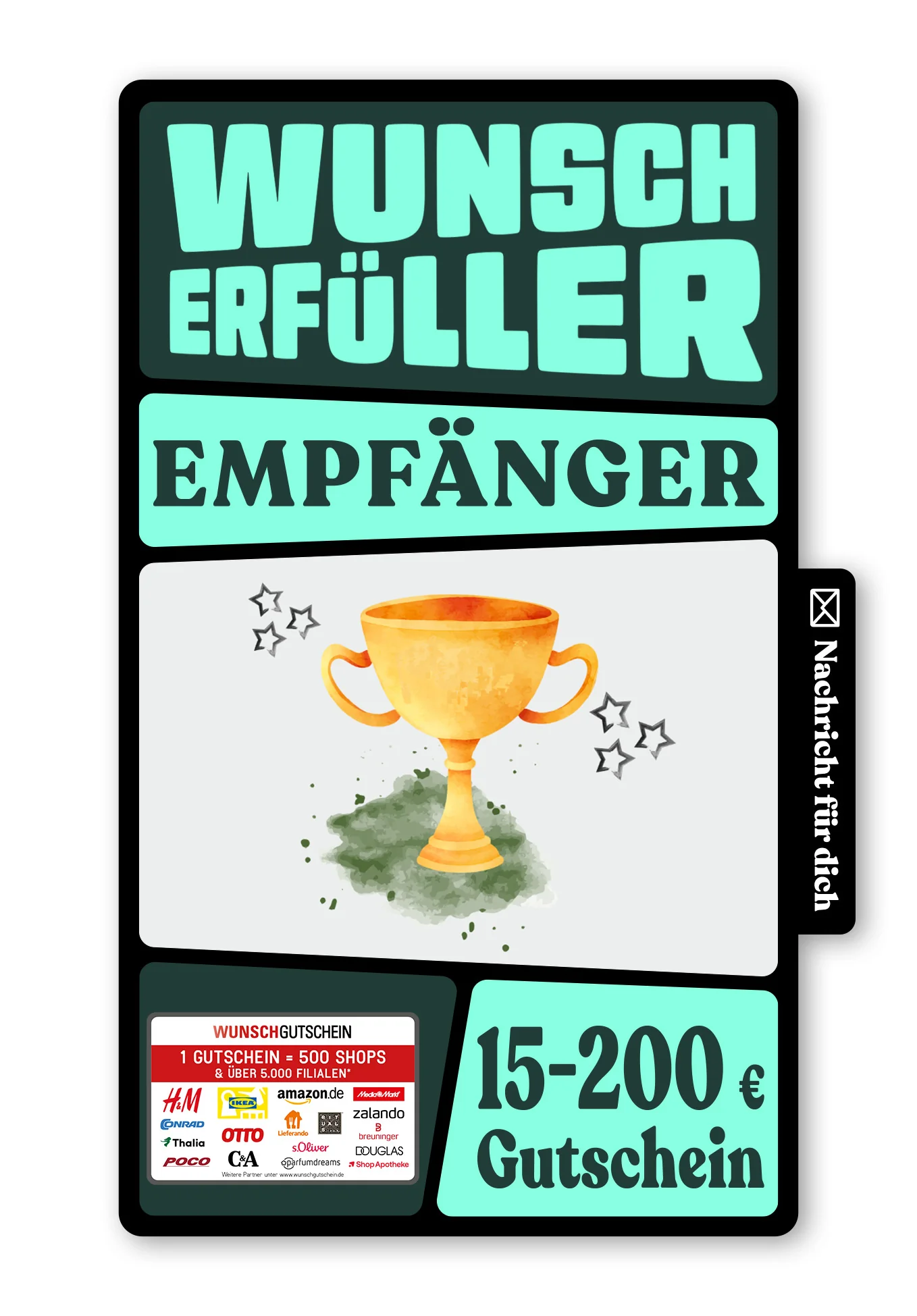 Digital - Bester Papa auf der ganzen Welt - Pokal Wasserfarbe Grün