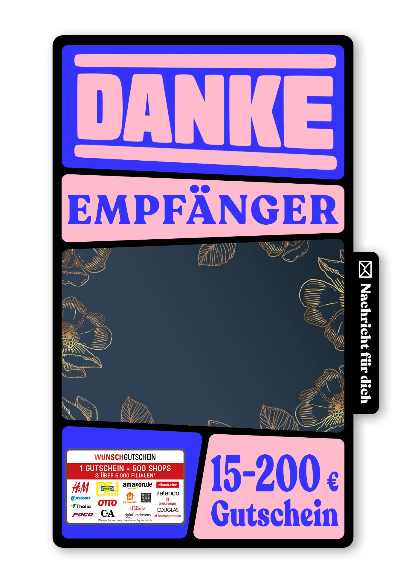 Digital - Danke - Blau Gold