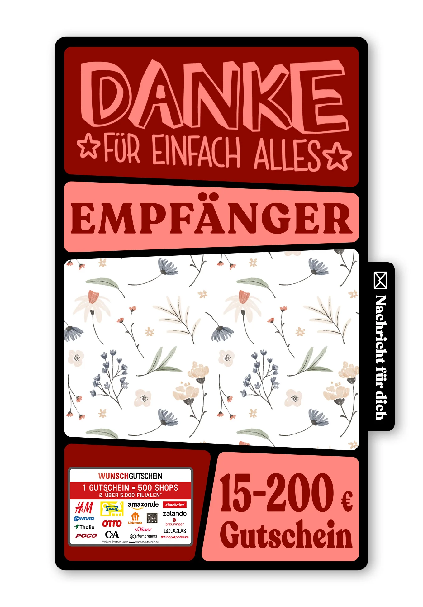 Digital - Danke - Blumen Weiß