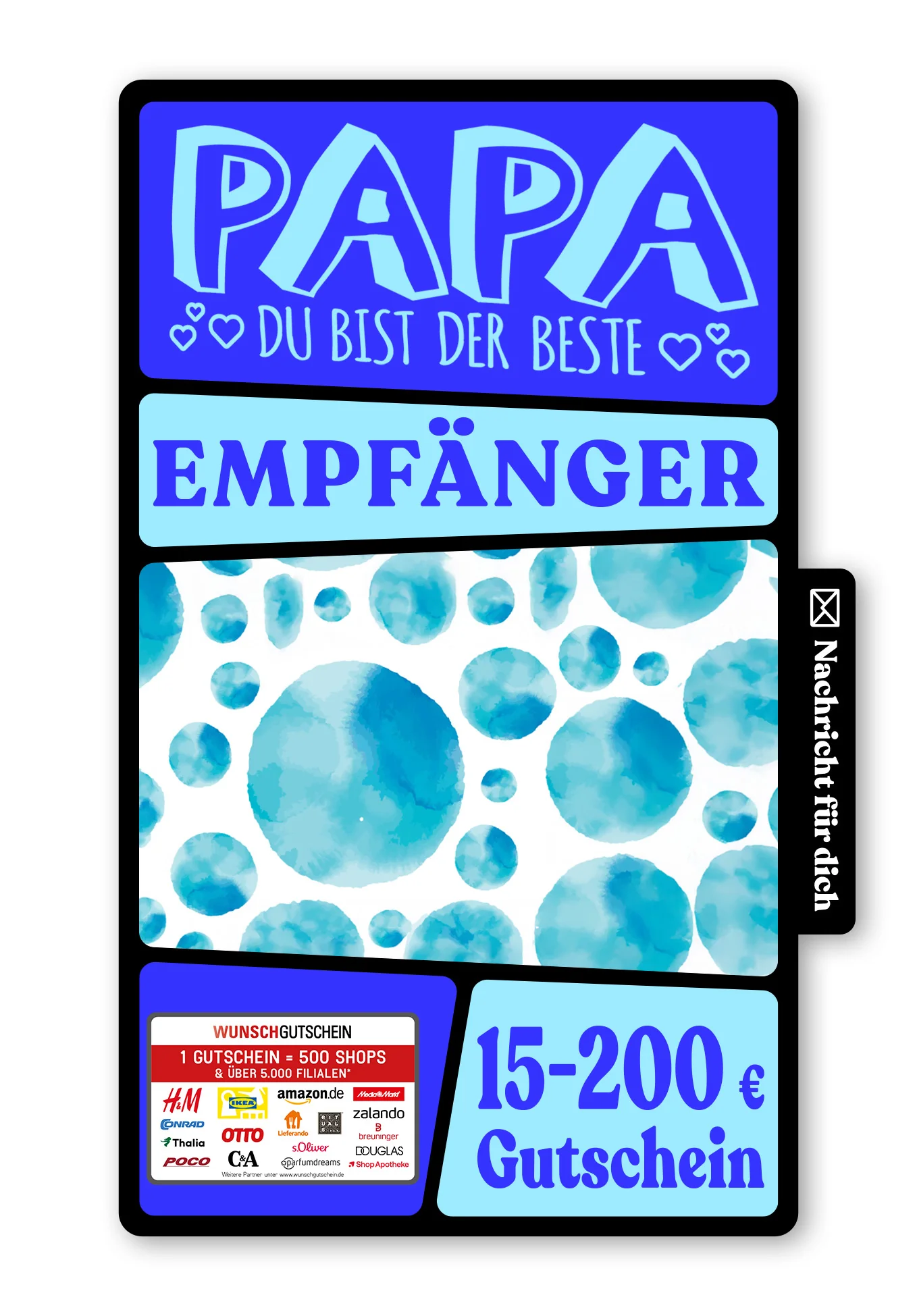Digital - Danke für alles Papa - Aquarell Kreise Blau