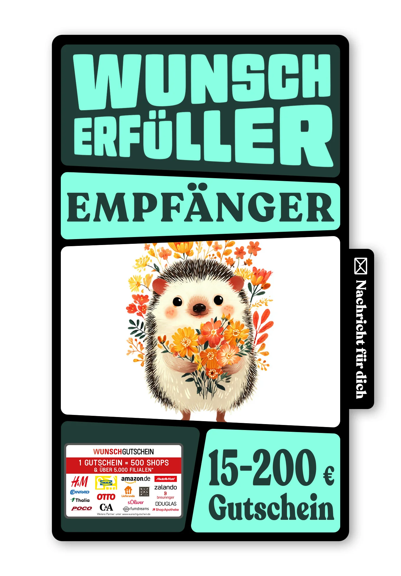 Digital - Danke - Igel Blumen