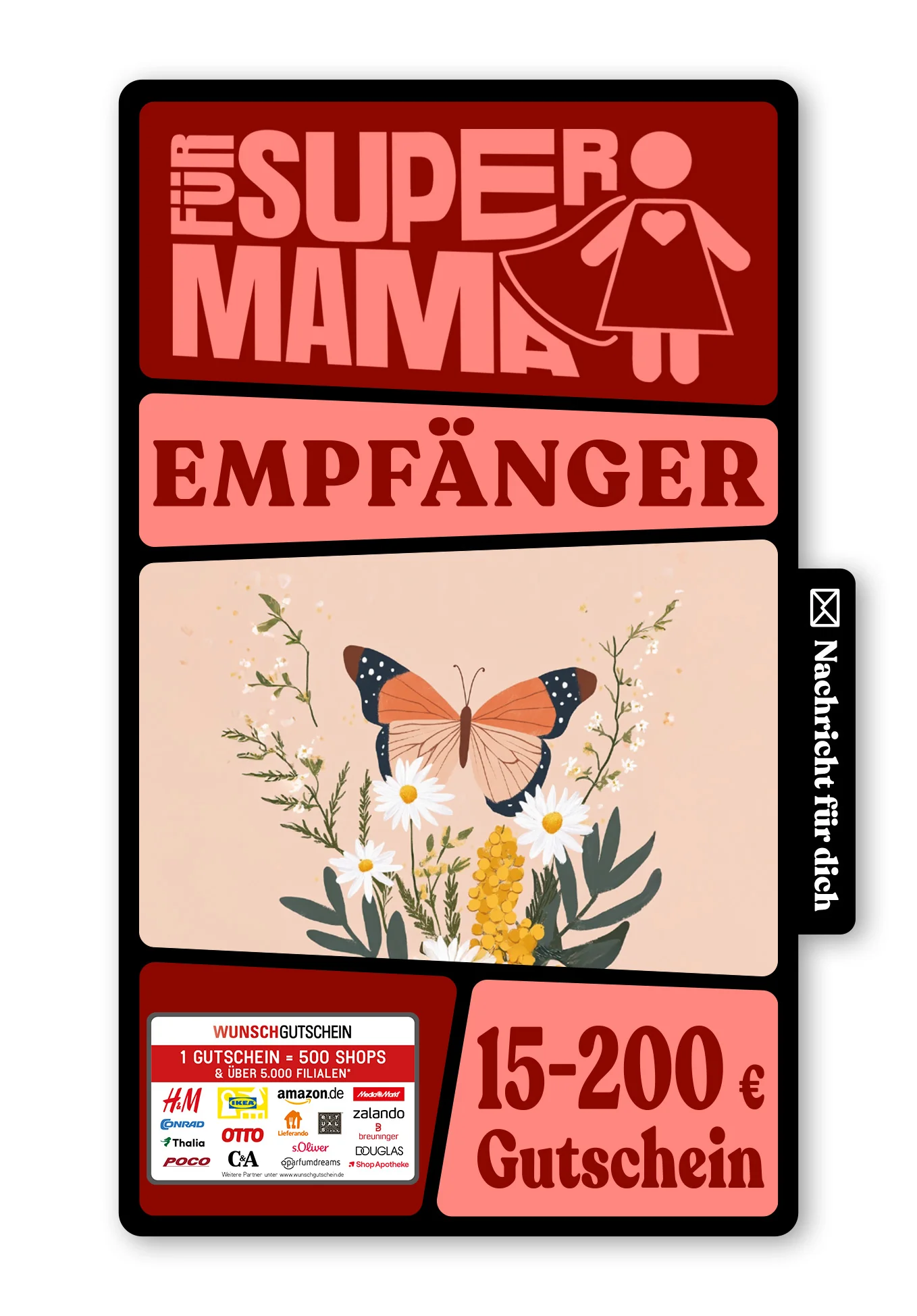 Digital - Danke Mama - Schmetterling Orange