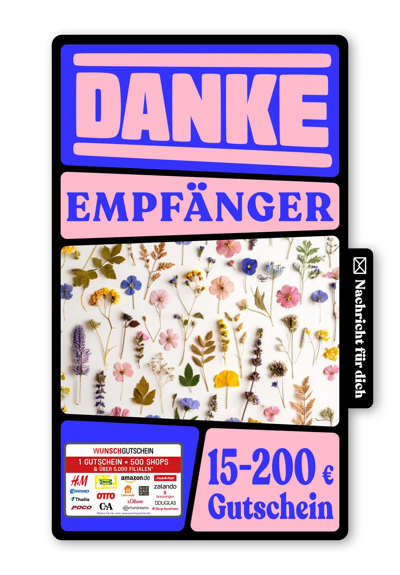 Digital - Danke - Trockenblumen Bunt