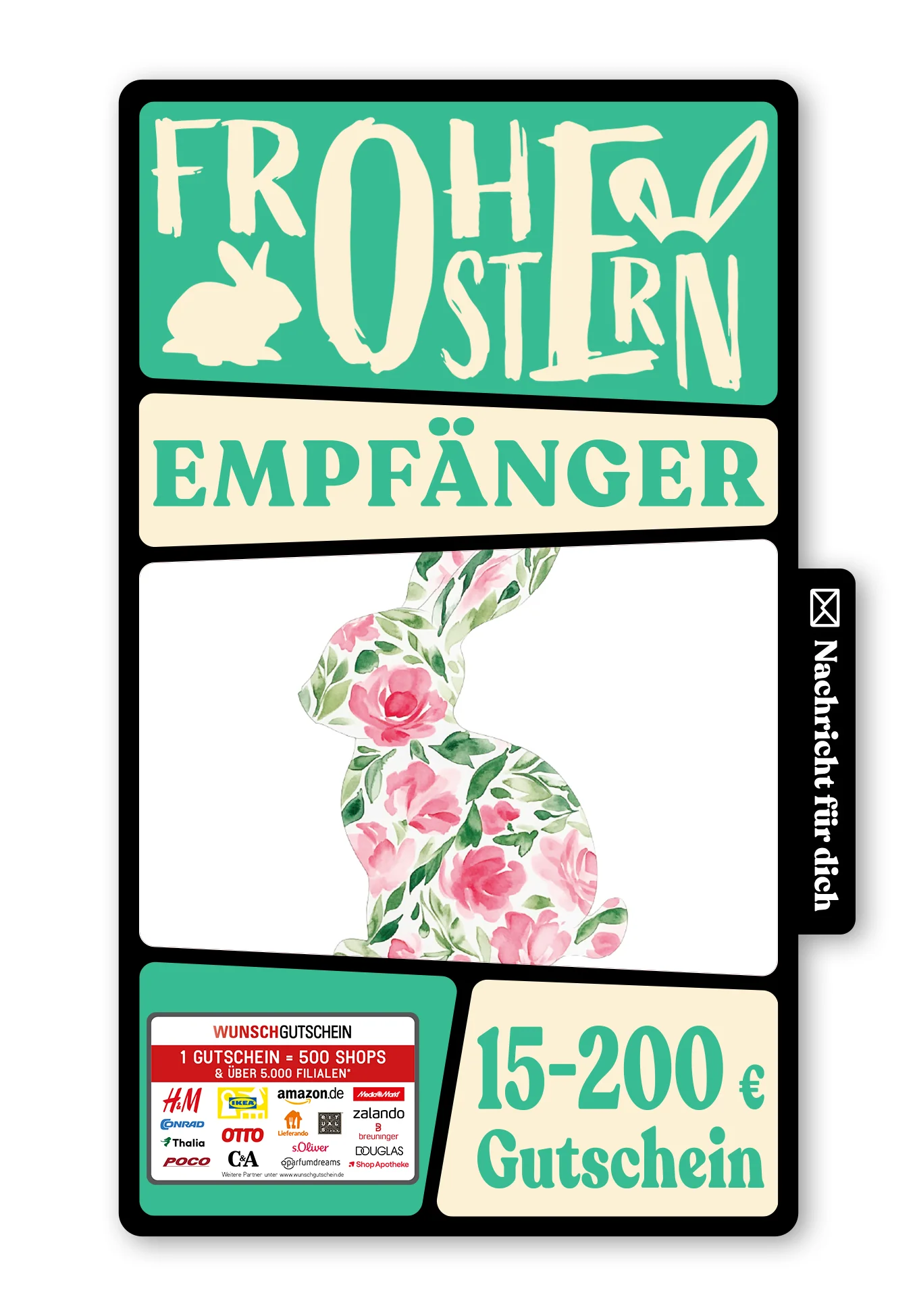 Digital - Frohe Ostern - Blumenhase