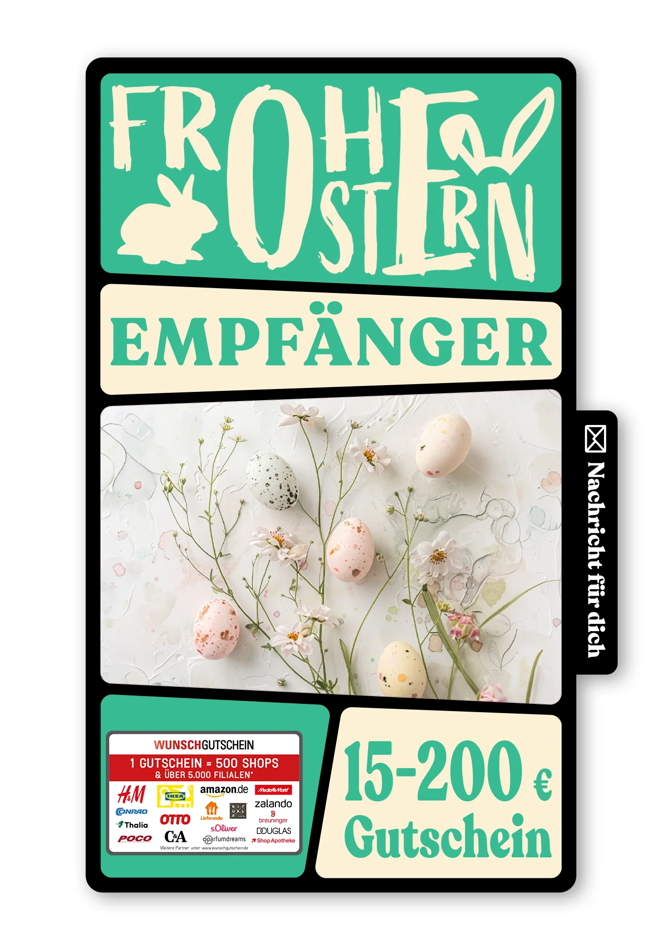 Digital - Frohe Ostern - Eier und Blumen Pastel