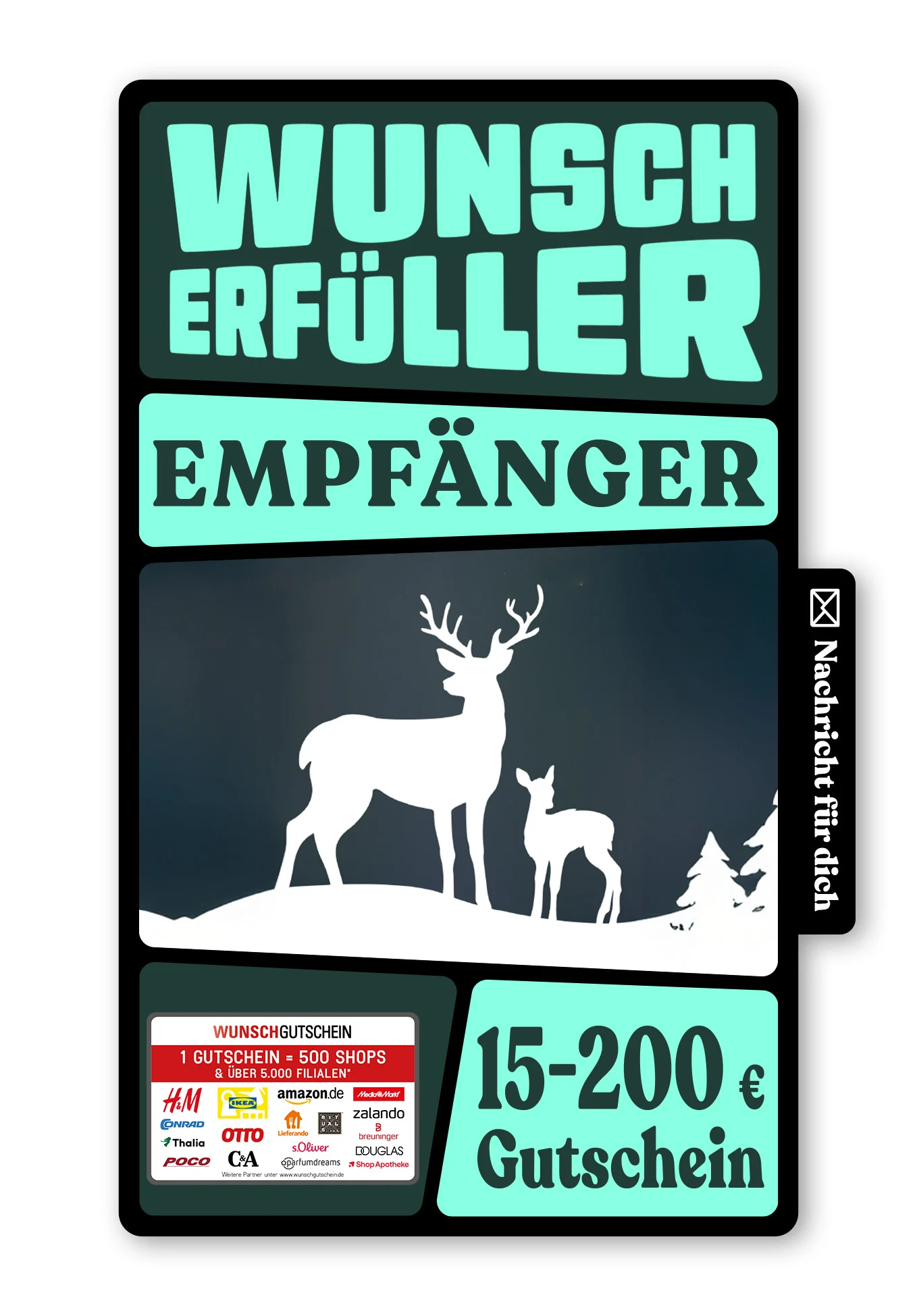 Digital - Frohe Weihnachten - Rentier Grün