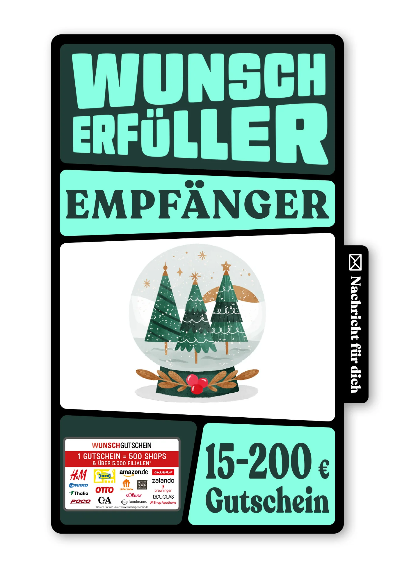 Digital - Frohe Weihnachten - Schneekugel Bäume