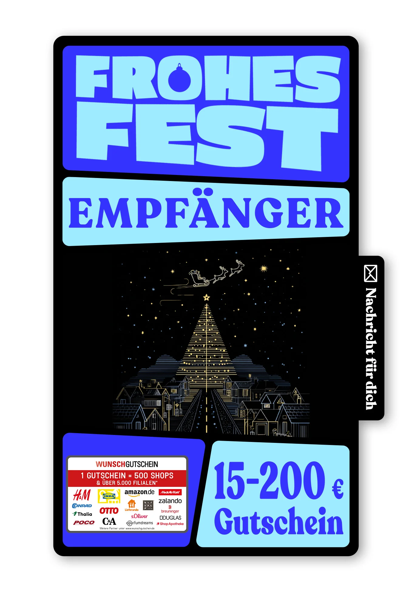 Digital - Frohe Weihnachten - Stadt Tannenbaum