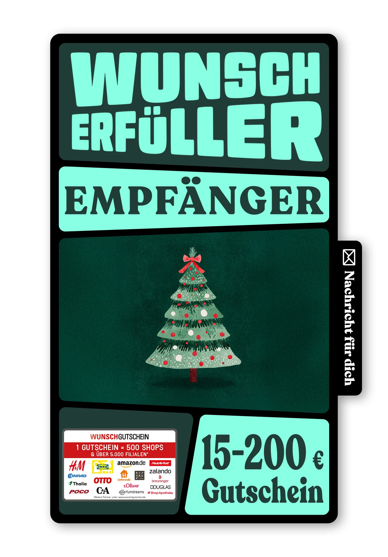 Digital - Frohe Weihnachten - Tannebaum Grün