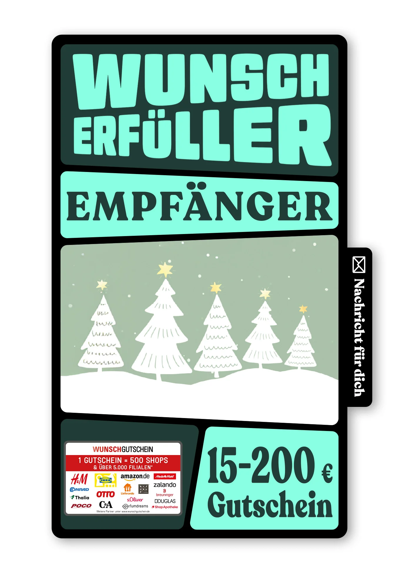 Digital - Frohe Weihnachten - Tannen Grün Gelb