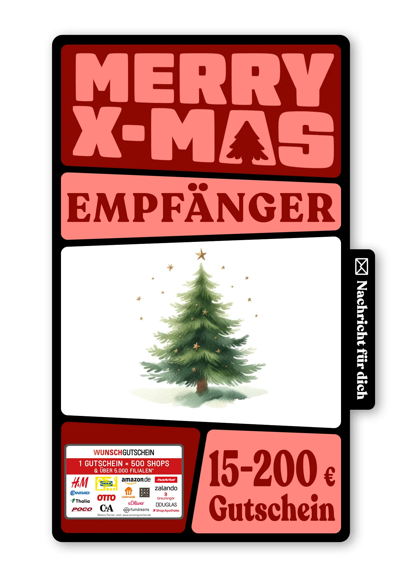Digital - Frohe Weihnachten - Tannenbaum Sterne