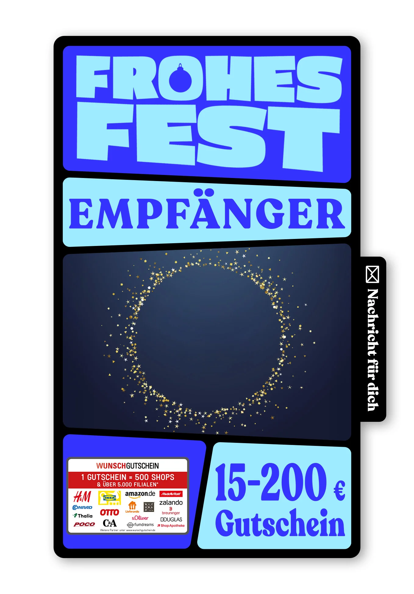 Digital - Frohes neues Jahr - Gold Blau