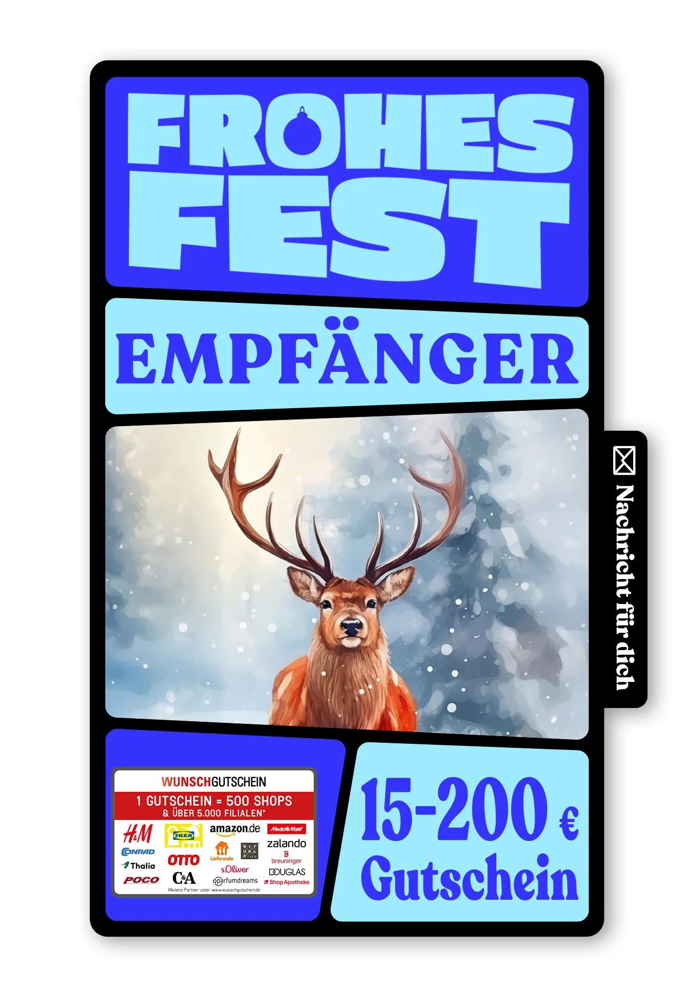 Digital - Fröhliche Weihnachten - Hirsch