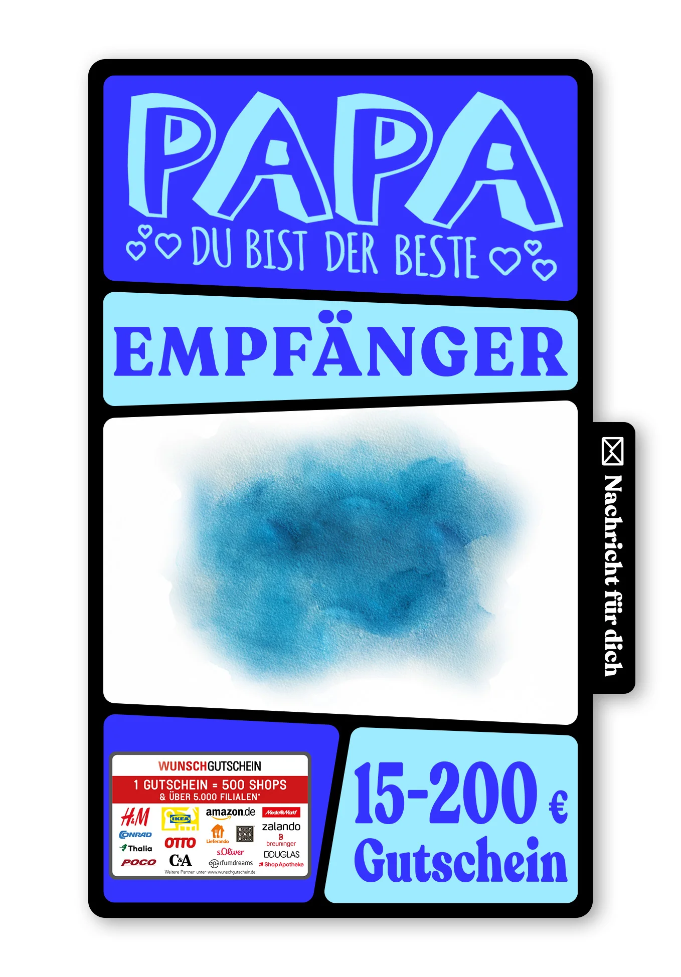 Digital - Für den besten Papa - Aquarell Blau