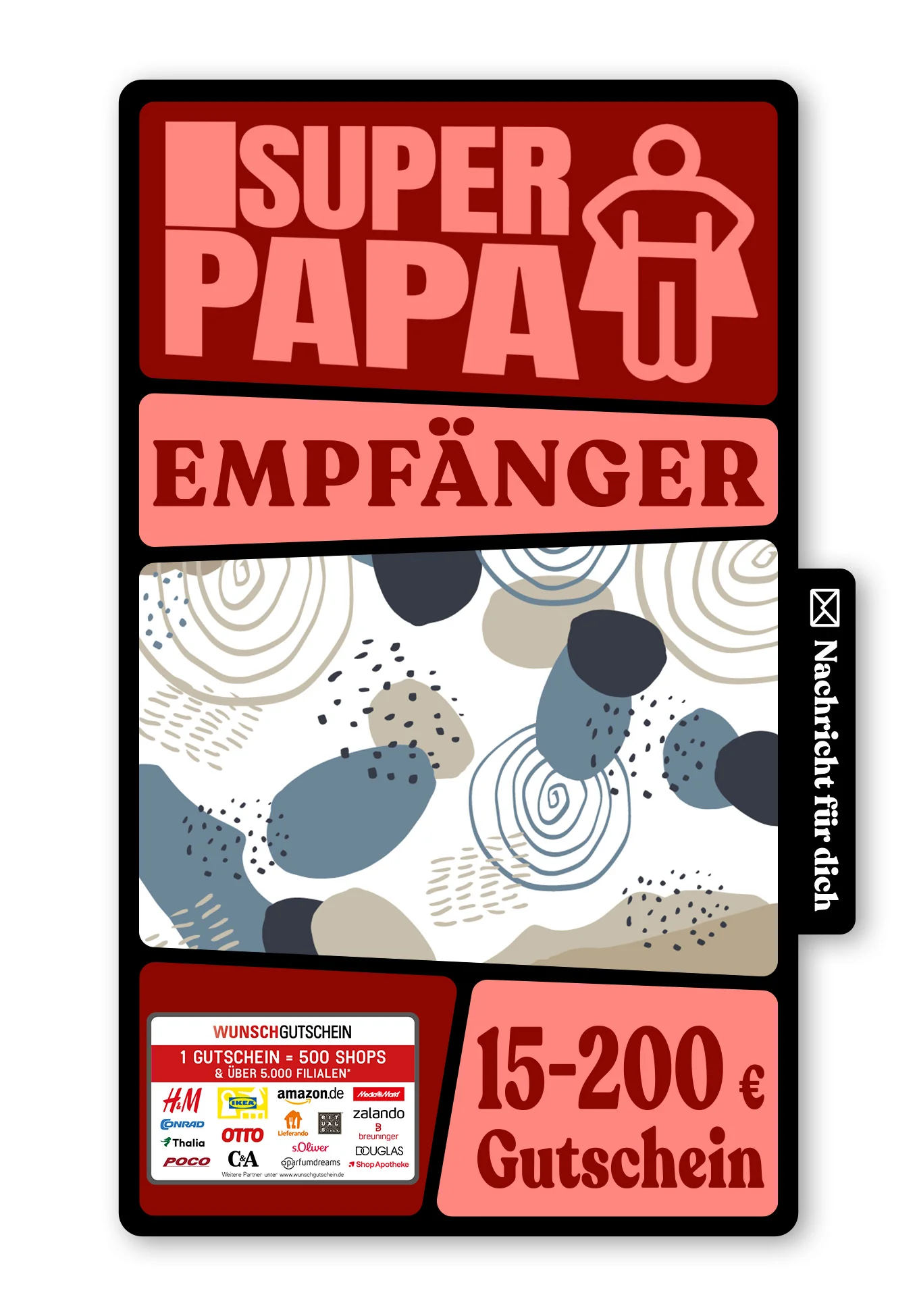 Digital - Für den besten Papa auf der Welt - Blau Beige Formen
