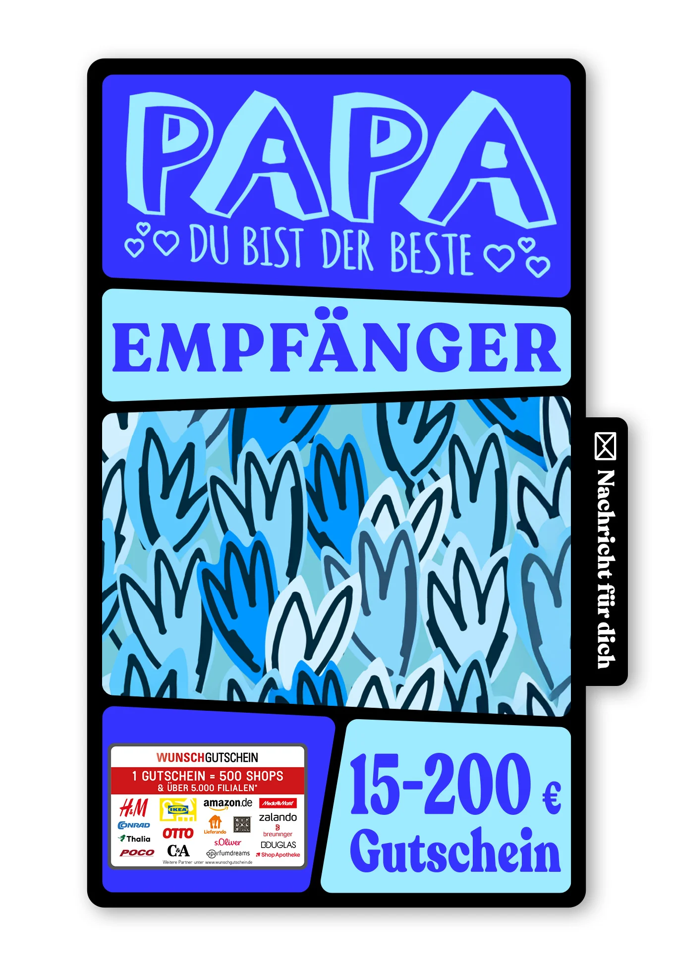 Digital - Für den besten Papa - Blumen Blau