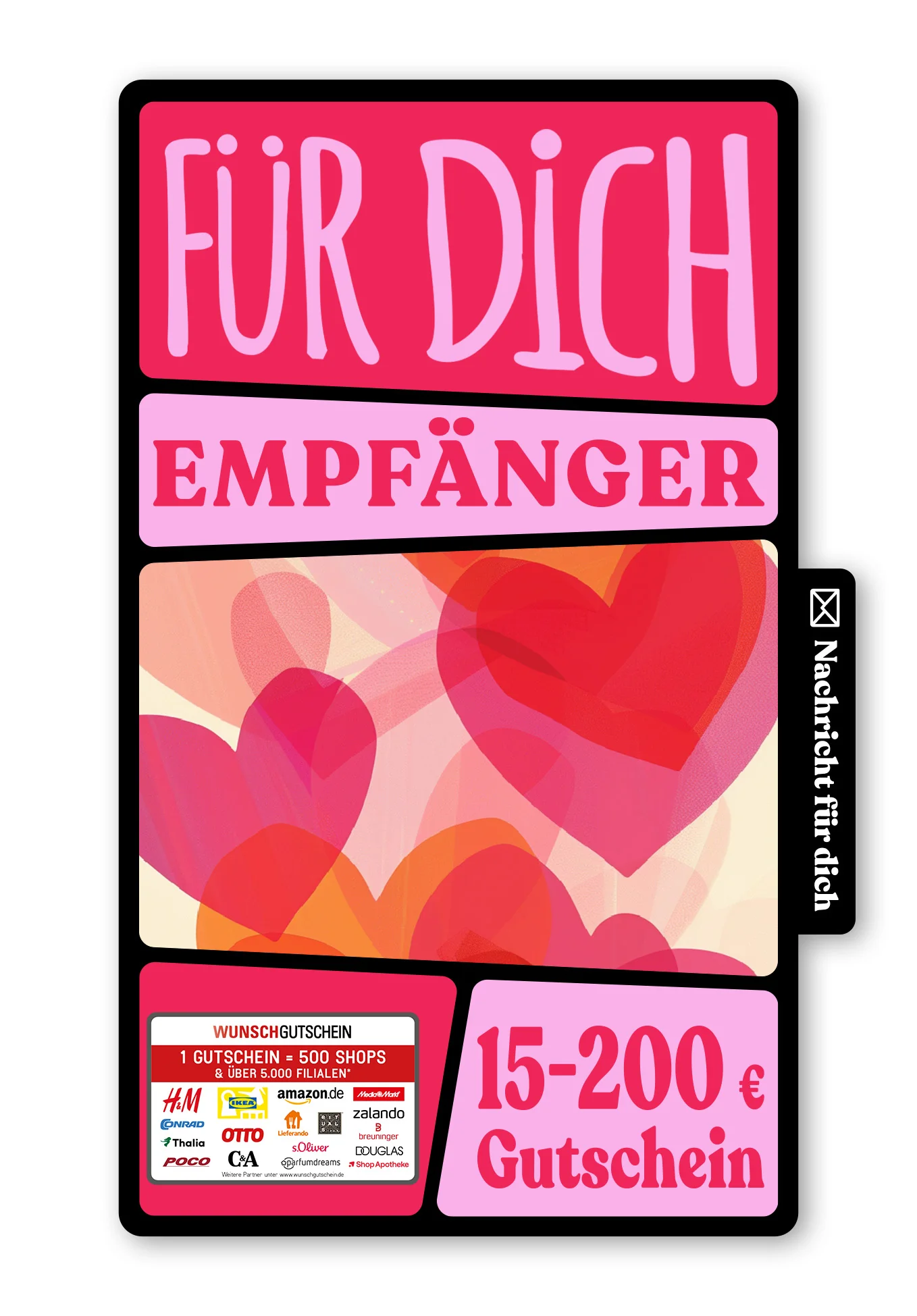 Digital - Für die beste Mama - Herzen Pink Orange