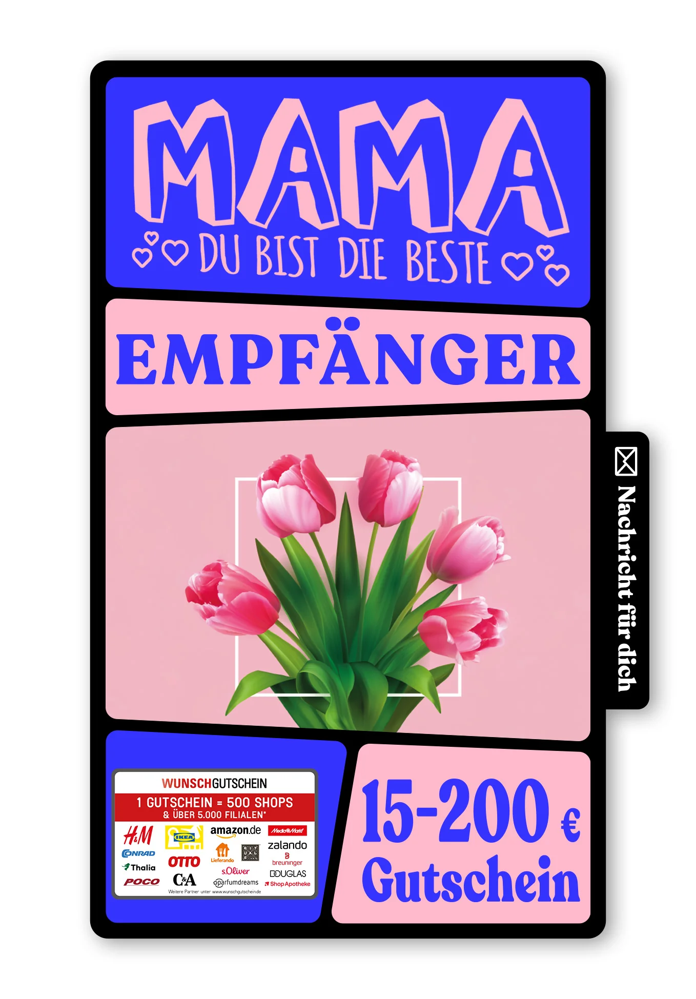 Digital - Für die beste Mama - Pinke Tulpen