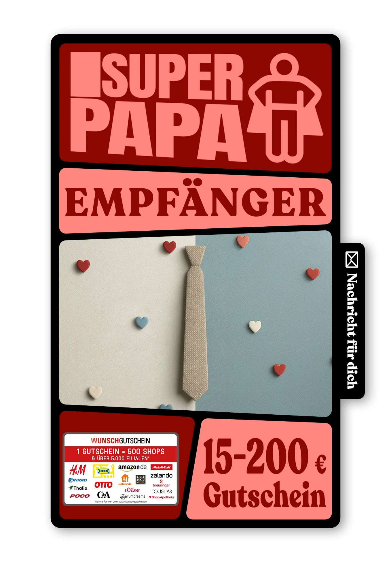 Digital - Für Papa - Krawatte und Herzen