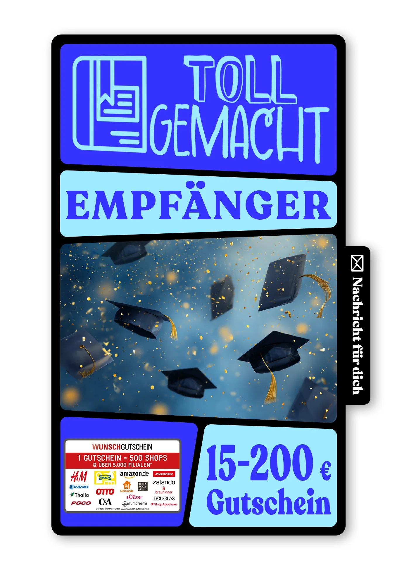 Digital - Geschafft - Hüte Blau Gold