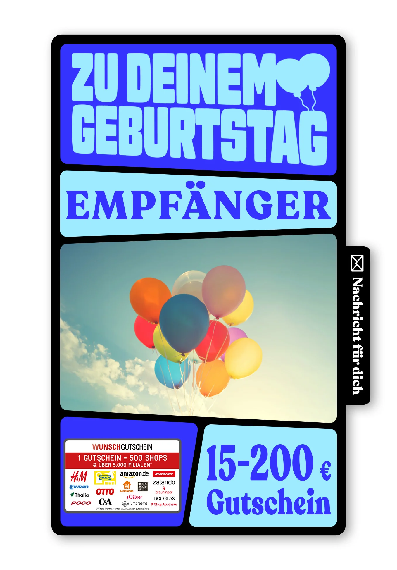 Digital - Glückwunsch - Bunte Ballons