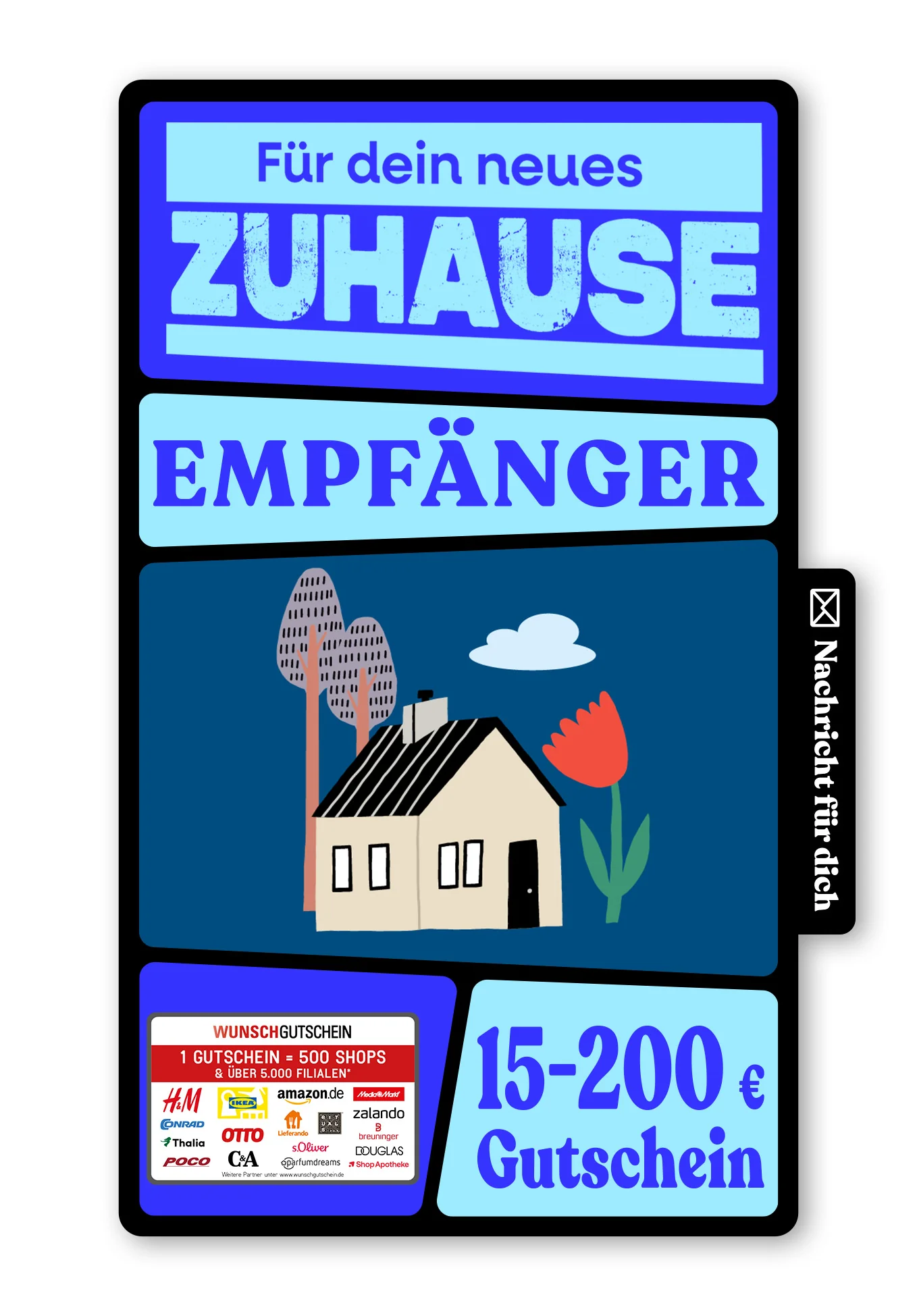 Digital - Glückwunsch zum Einzug - Haus Blume Blau