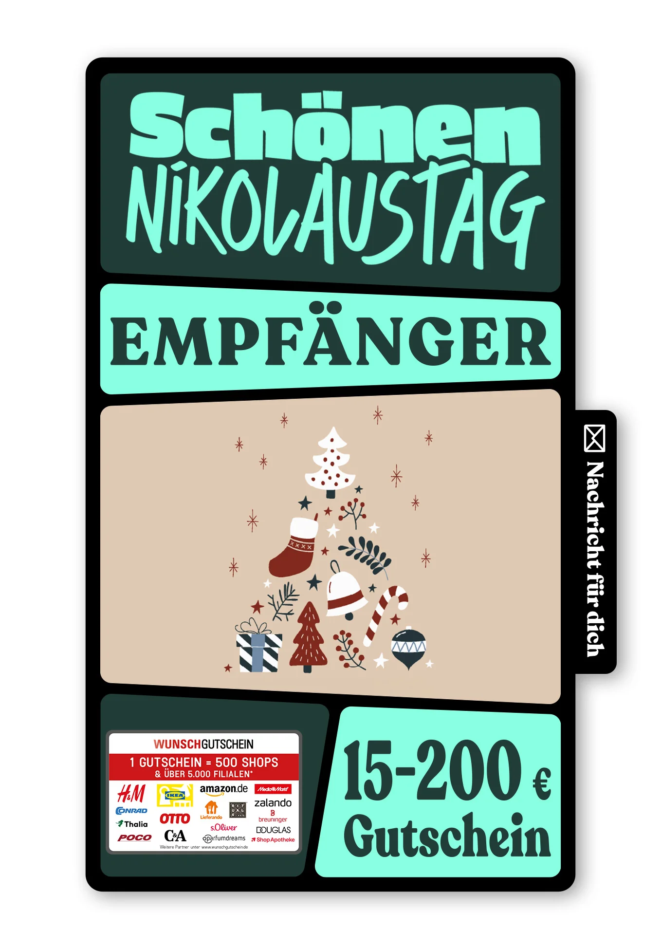 Digital - Grüße vom Nikolaus - Doodle Beige