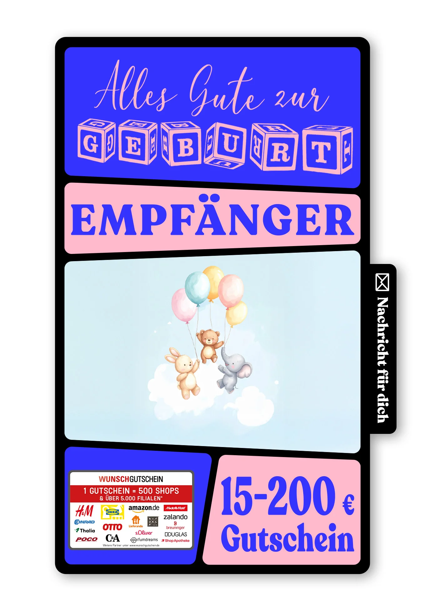 Digital - Hallo Baby - Ballons Tiere