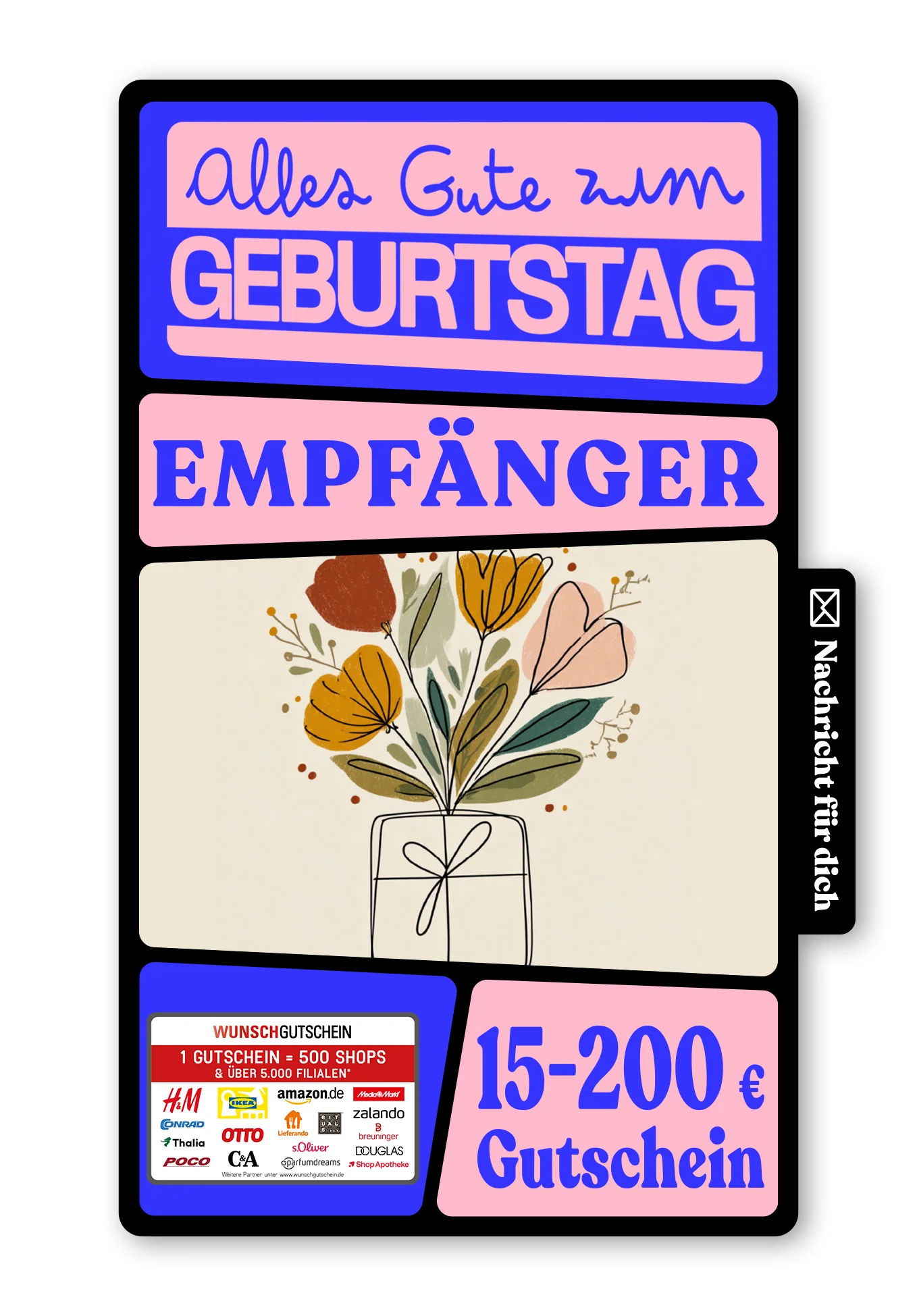 Digital - Happy Birthday - Geschenk Blumen