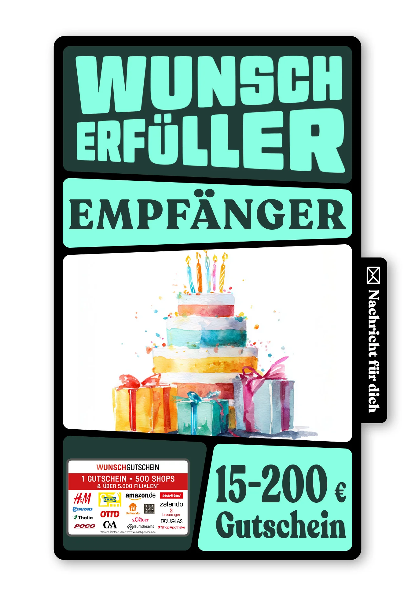 Digital - Happy Birthday - Torte Aquarell